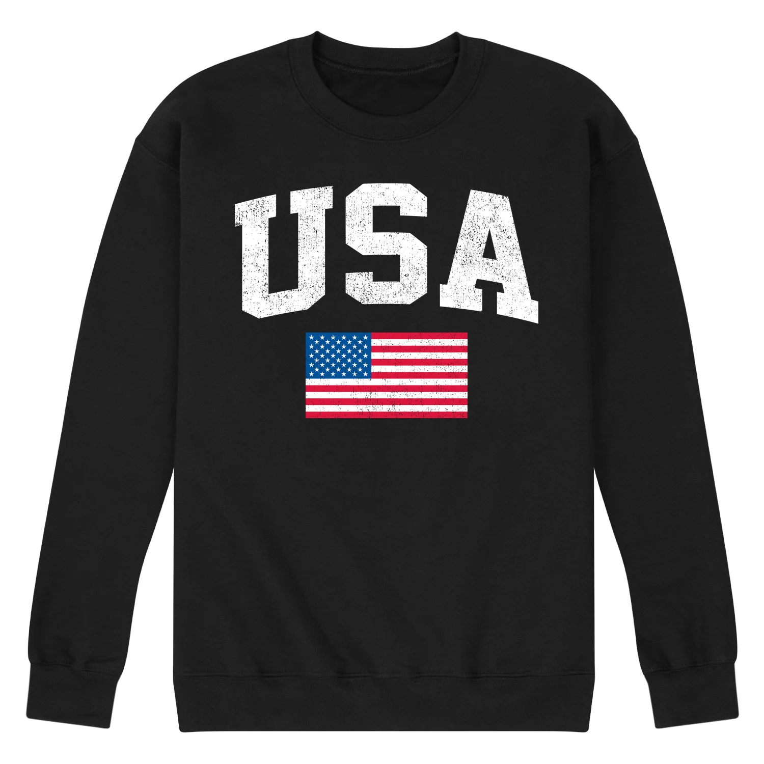 Instant Message - USA Flag - Men's Crew Neck Fleece Pullover - Image 3