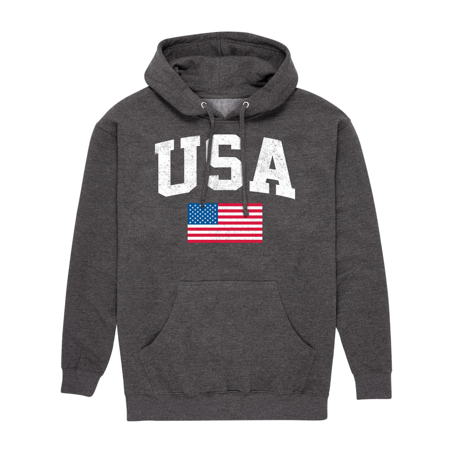 Instant Message - USA Flag - Men's Pullover Hooded Fleece Sweatshirt - Image 2