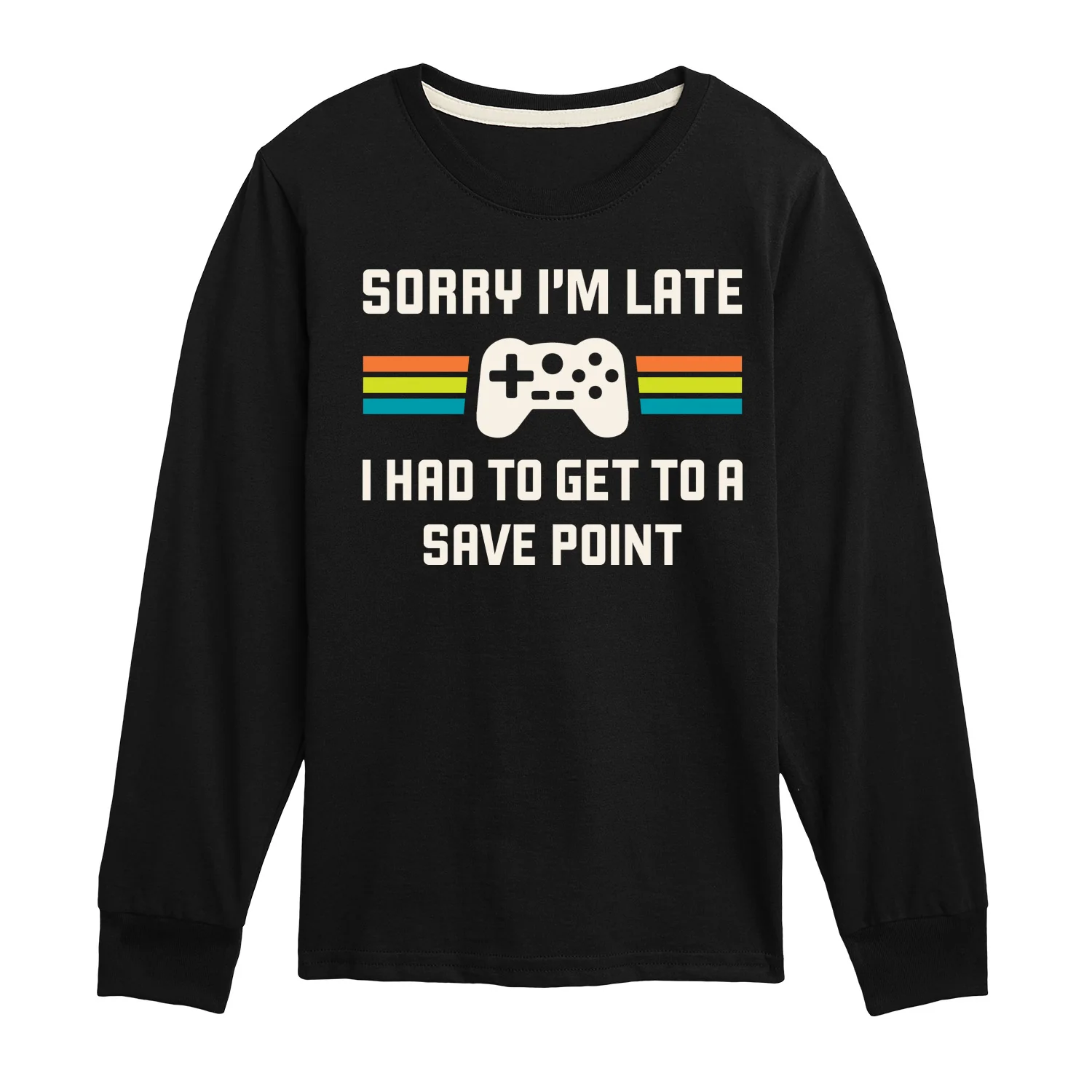 Instant Message - Sorry Im Late Save Point - Youth Long Sleeve Graphic T-shirt