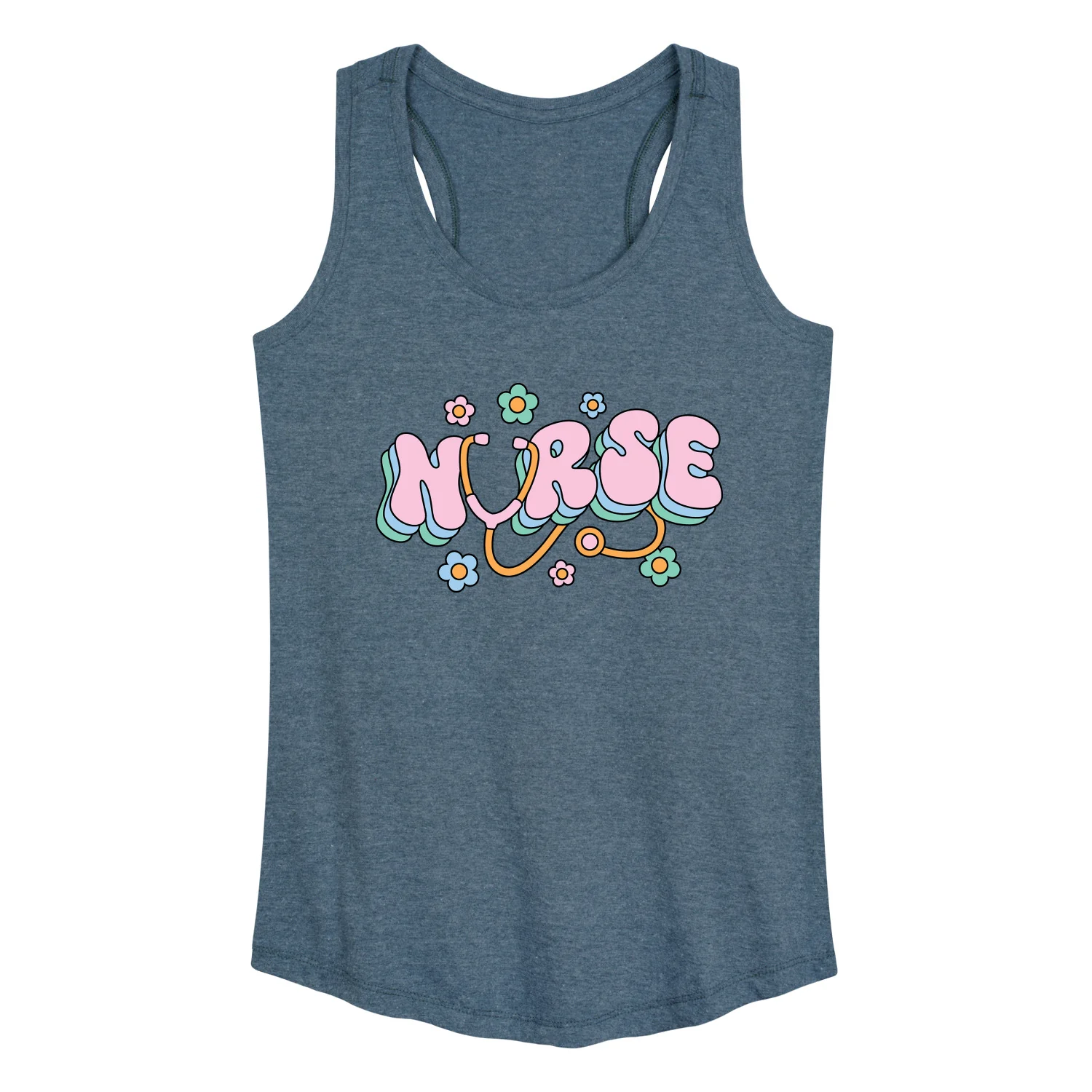 Instant Message - Nurse Flowers - Women's Racerback Tank Top