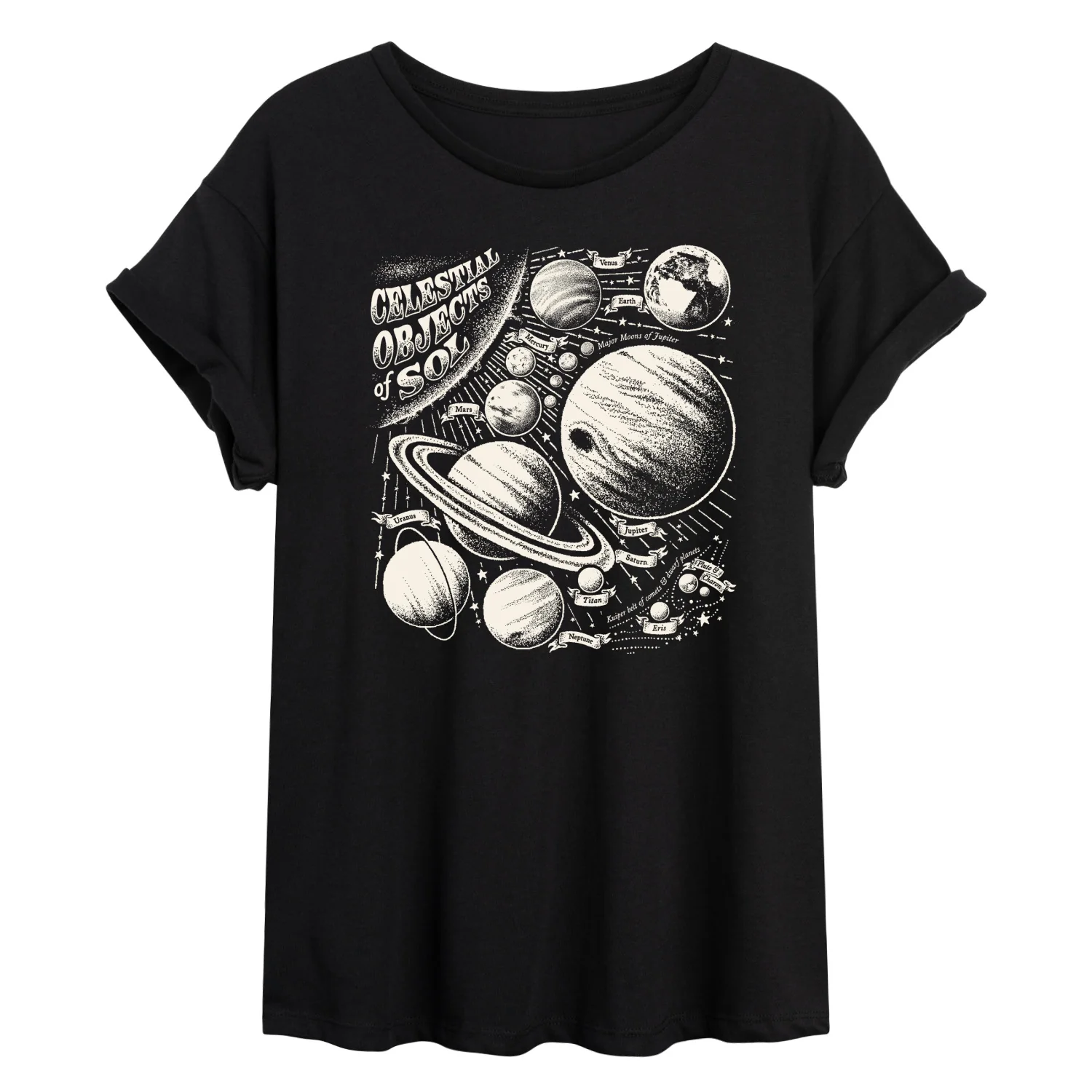 Instant Message - Celestial Objects - Outer Space - Planets - Astrology - Women's Oversized T-Shirt