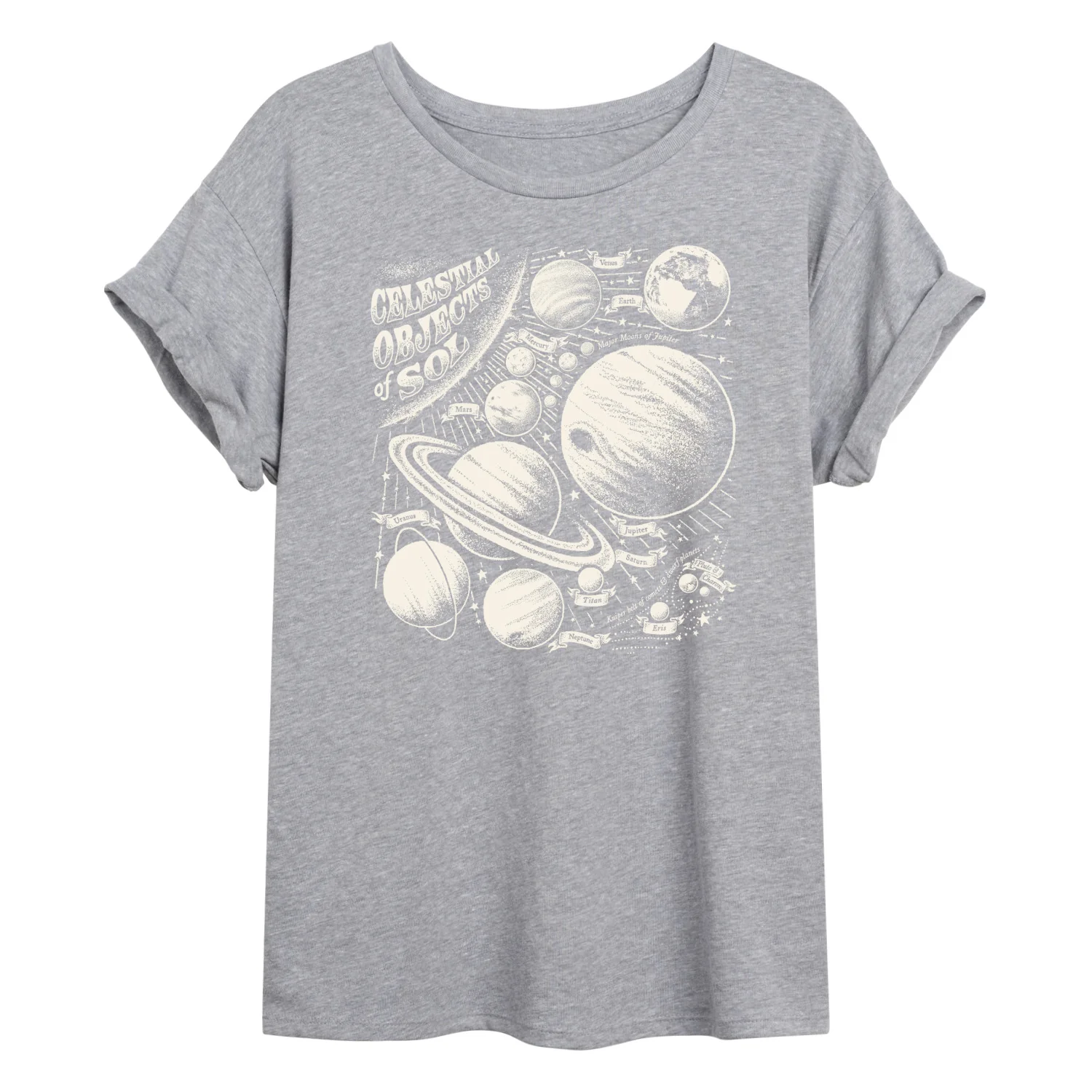 Instant Message - Celestial Objects - Outer Space - Planets - Astrology - Women's Oversized T-Shirt - Image 2
