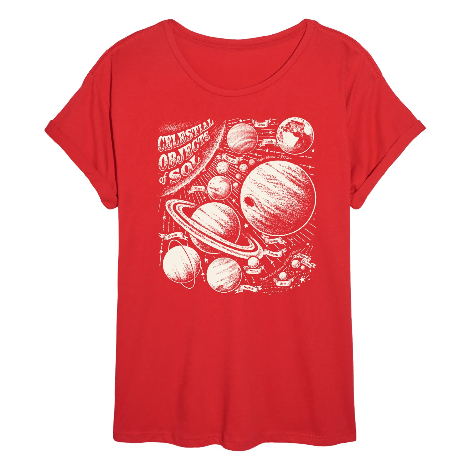 Instant Message - Celestial Objects - Outer Space - Planets - Astrology - Women's Oversized T-Shirt - Image 3