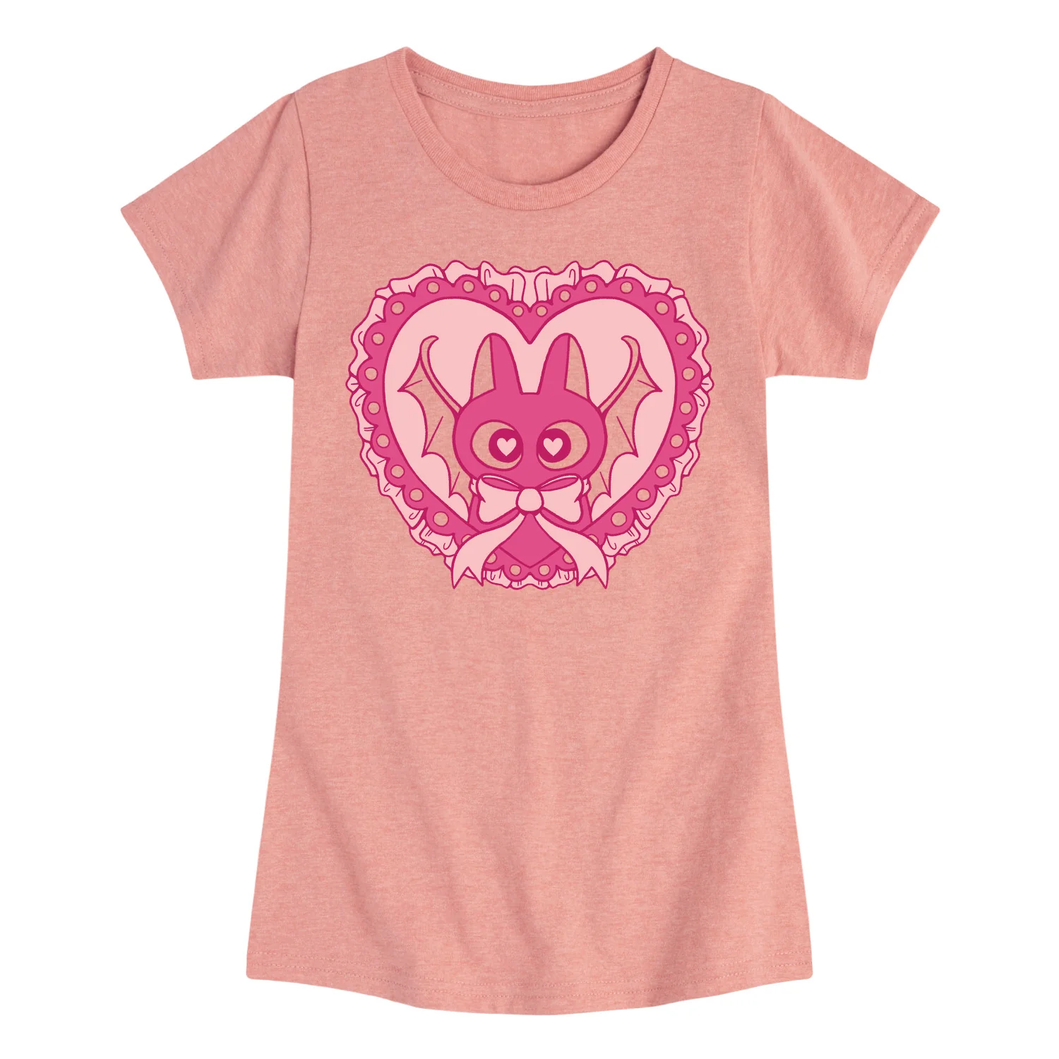 Instant Message - Bat Cat Coquette - Youth Girls Fitted Short Sleeve T-Shirt - Image 3
