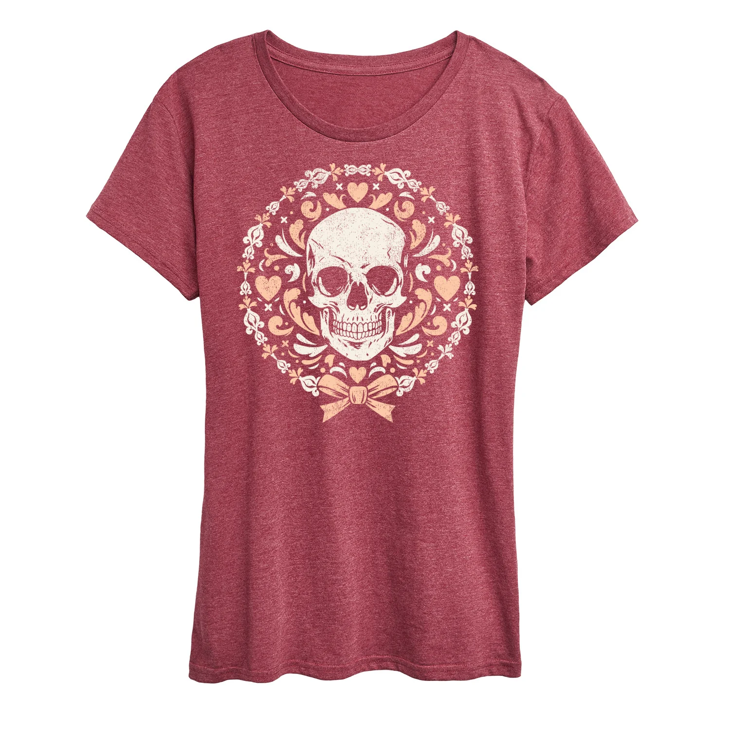 Instant Message - Coquette Halloween Skull - Coquette Halloween - Womens Short Sleeve Graphic T-Shirt - Image 4