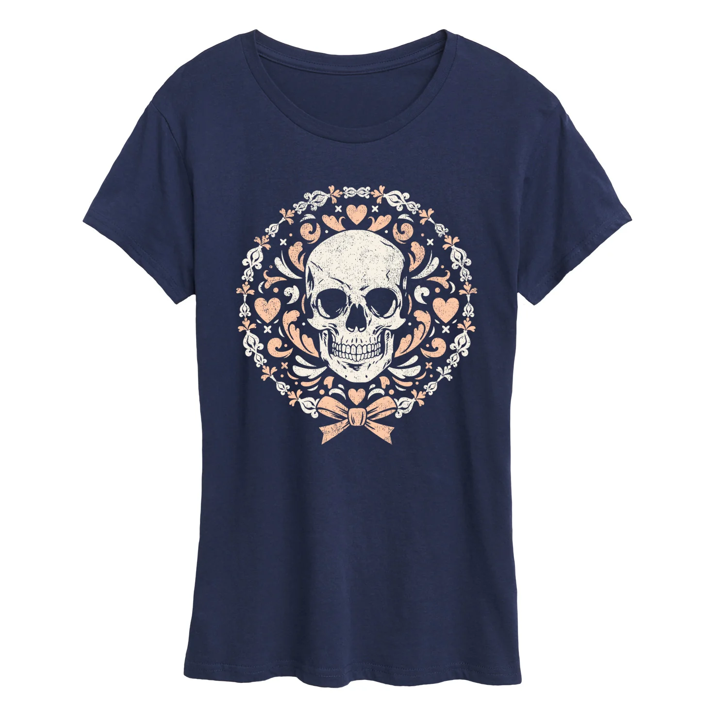 Instant Message - Coquette Halloween Skull - Coquette Halloween - Womens Short Sleeve Graphic T-Shirt - Image 5