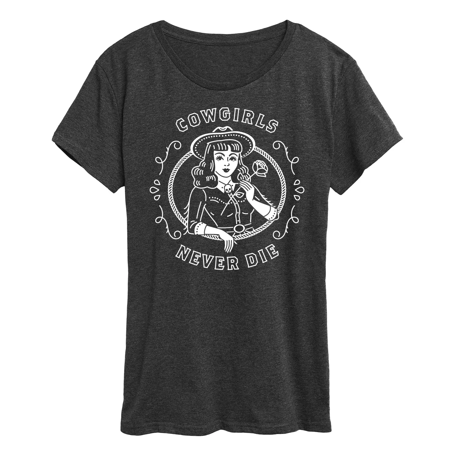 Instant Message - Cowgirls Never Die - Women's Short Sleeve Graphic T-Shirt - Image 4