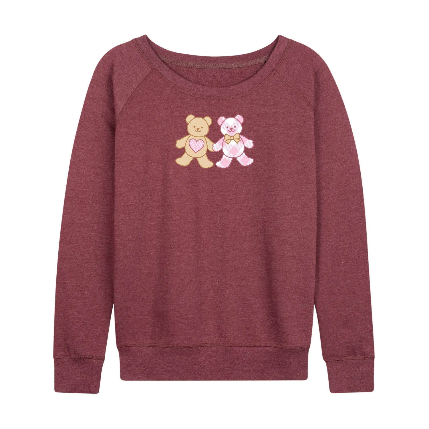 Instant Message - Bear Patches - Women's French Terry Long Sleeve Pullover