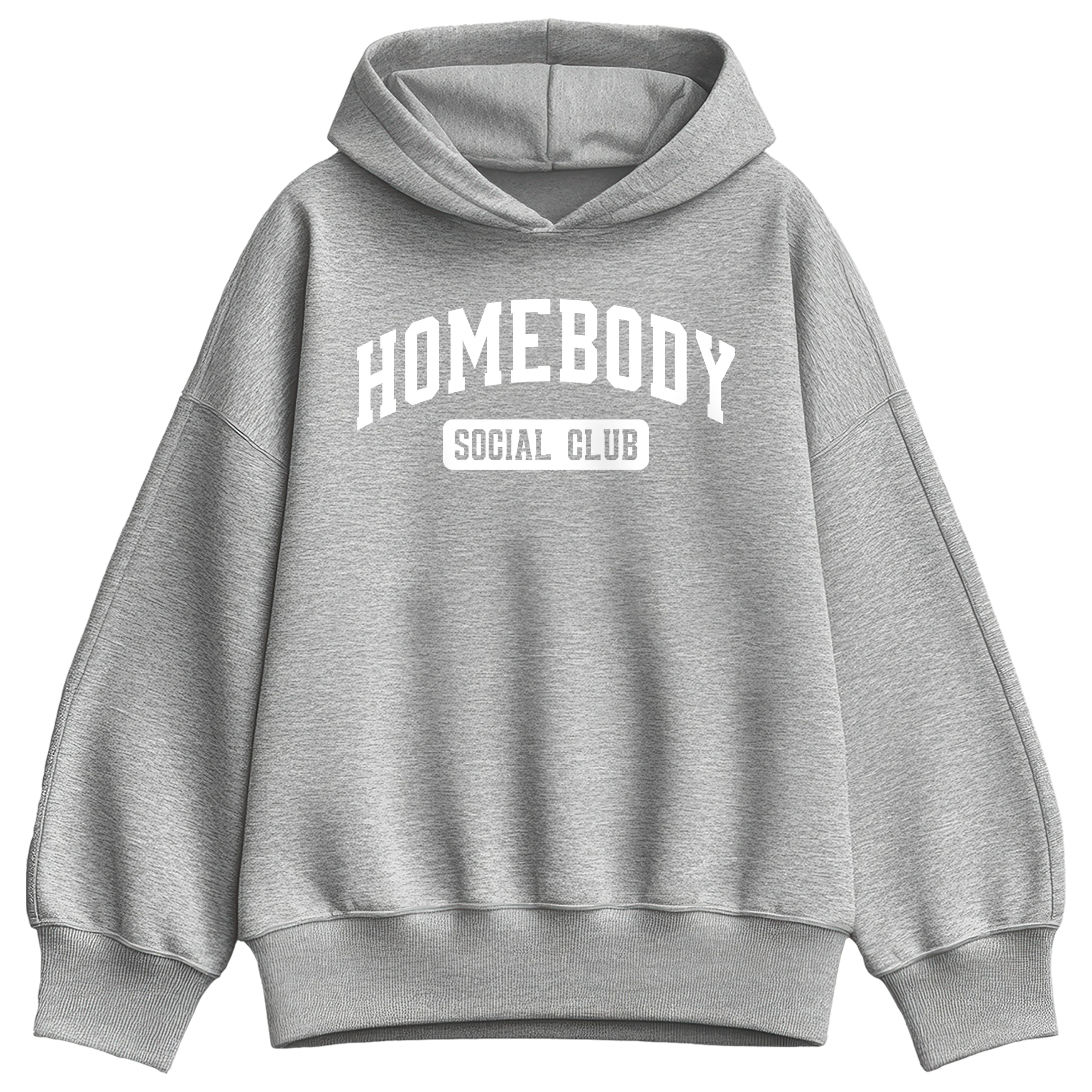 Instant Message - Homebody Social Club - Women's Oversized Fleece Hoodie Sweatshirt - Image 2
