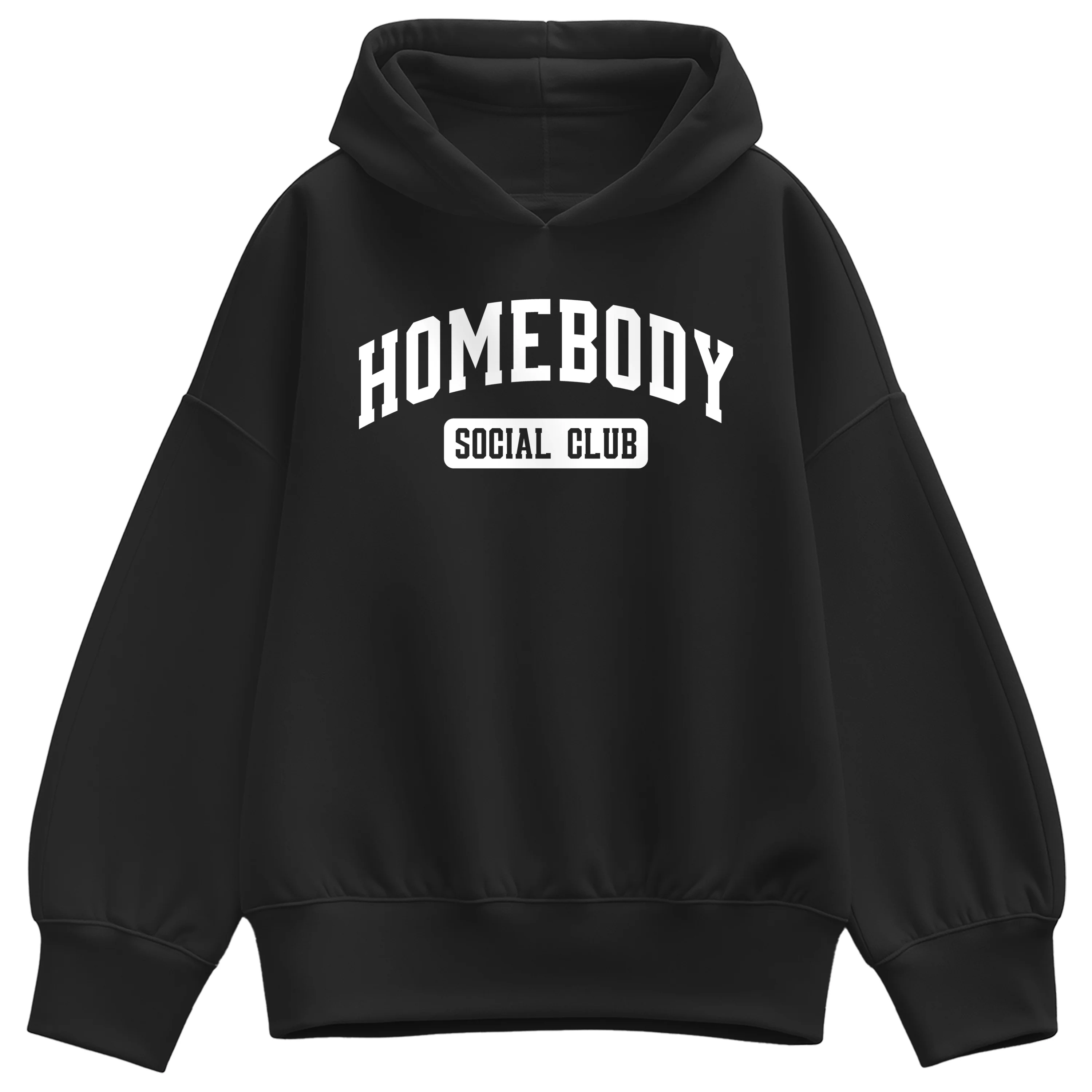 Instant Message - Homebody Social Club - Women's Oversized Fleece Hoodie Sweatshirt - Image 3