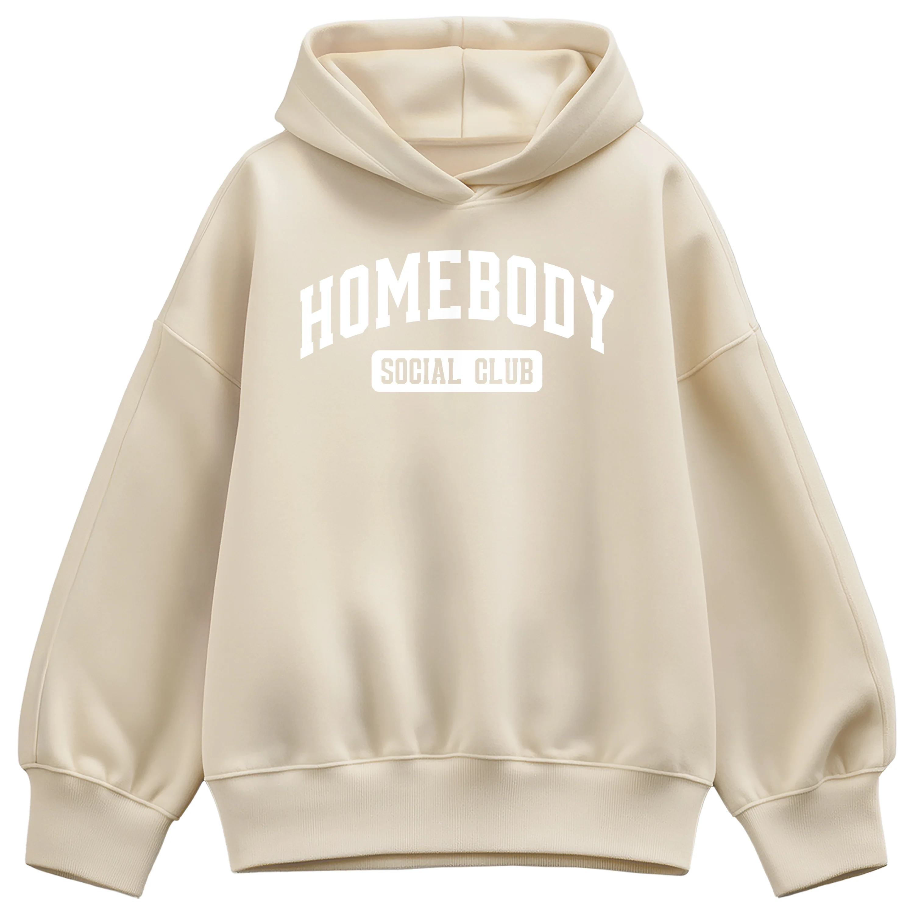 Instant Message - Homebody Social Club - Women's Oversized Fleece Hoodie Sweatshirt - Image 4