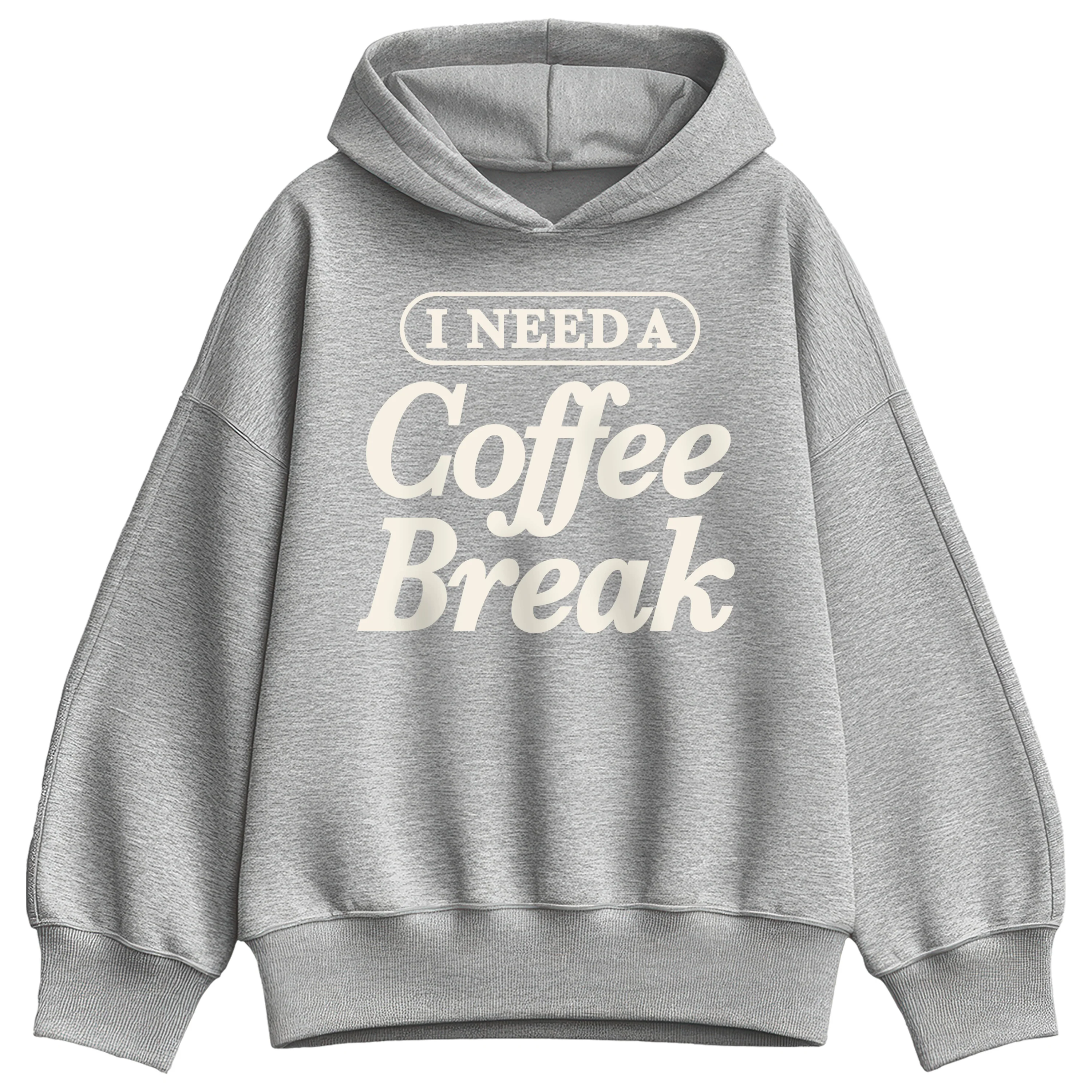 Instant Message - Need Coffee Break - Women's Oversized Fleece Hoodie Sweatshirt - Image 2