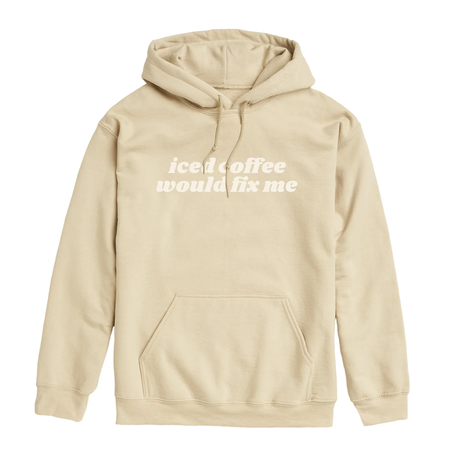 Instant Message - Iced Coffee Would Fix Me - Men's Fleece Hoodie Sweatshirt