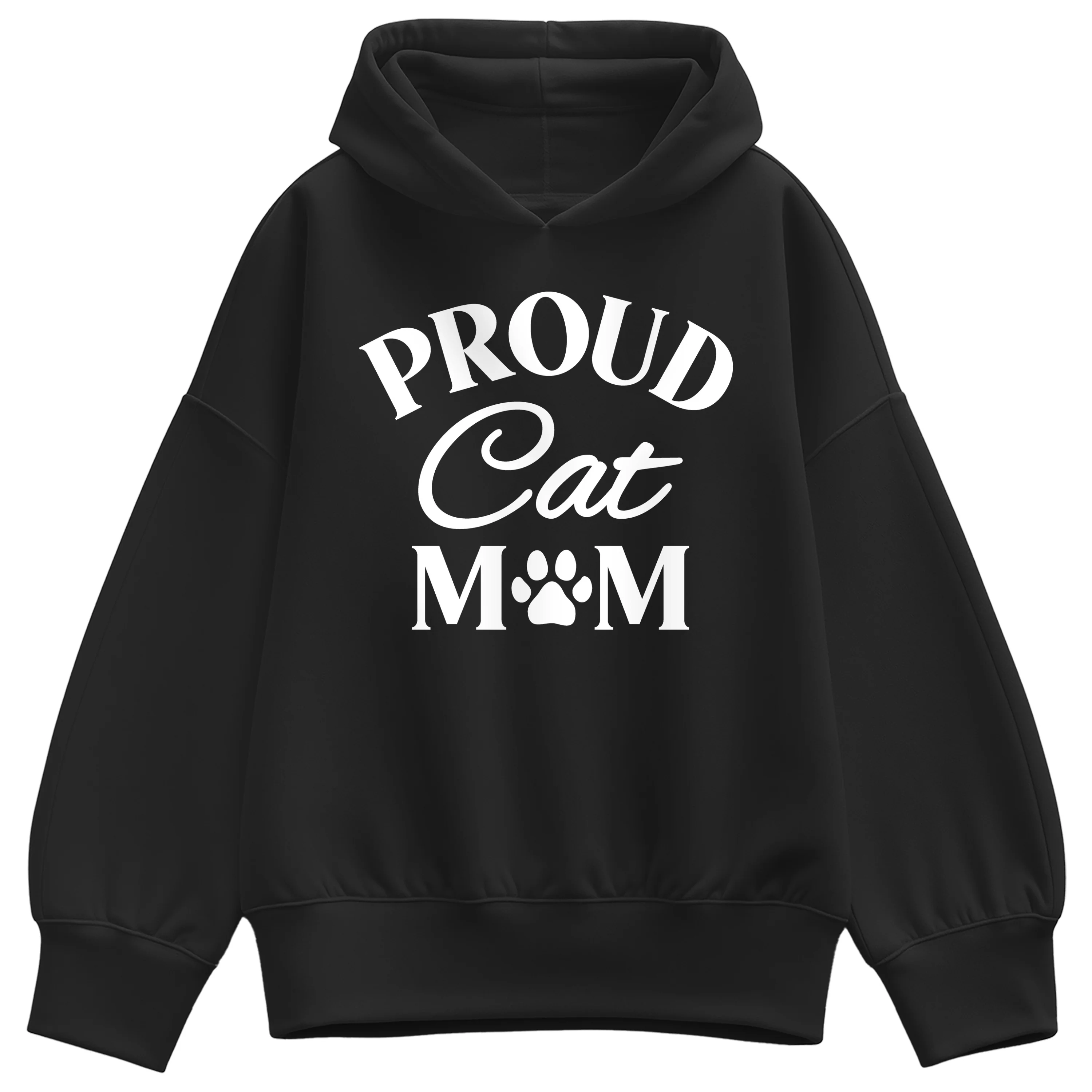 Instant Message - Proud Cat Mom - Women's Oversized Fleece Hoodie Sweatshirt - Image 3