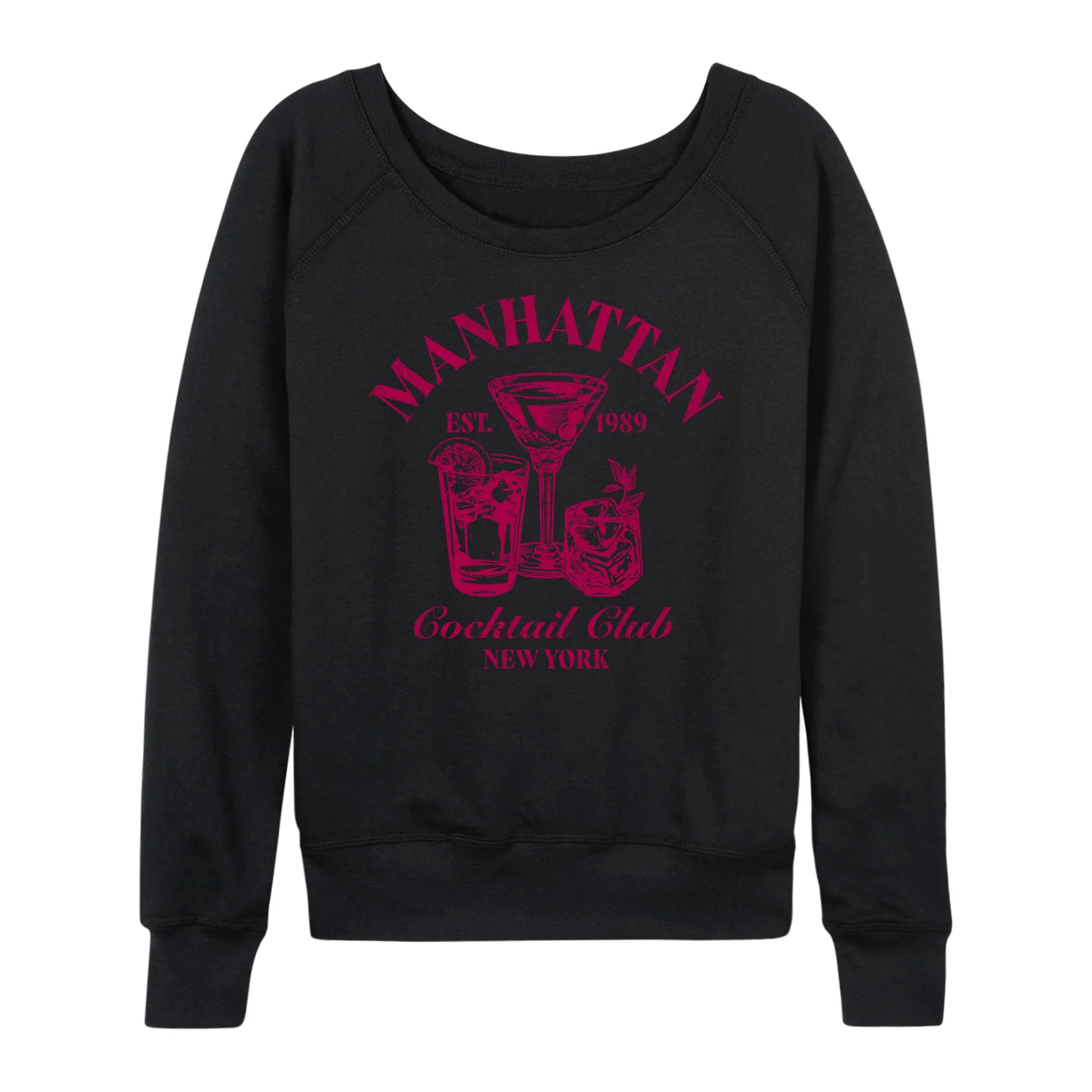 Instant Message - Manhattan Cocktail Club - Womens Women's French Terry Long Sleeve Shirt - Image 2