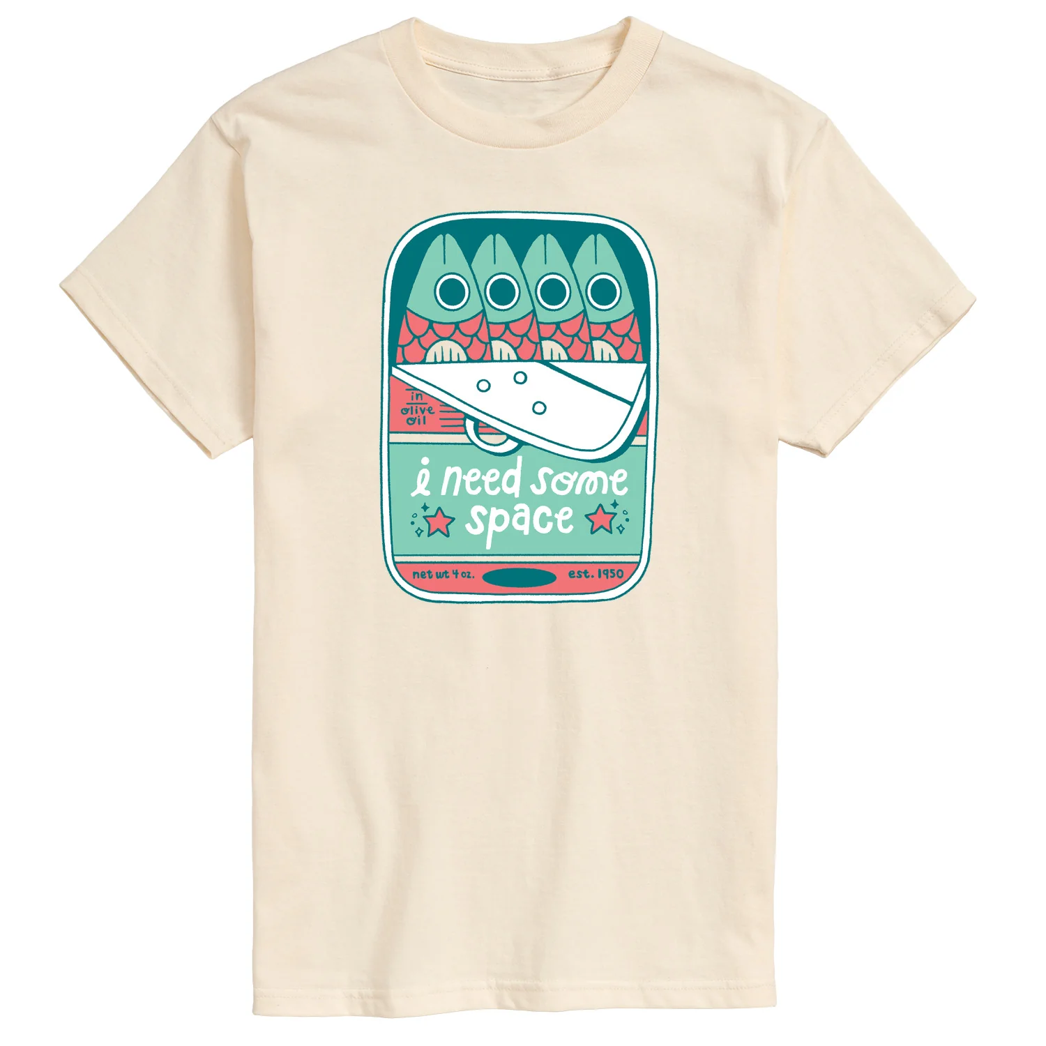 Instant Message - Need Space Tin Fish - Men's Short Sleeve Graphic T-Shirt - Image 2