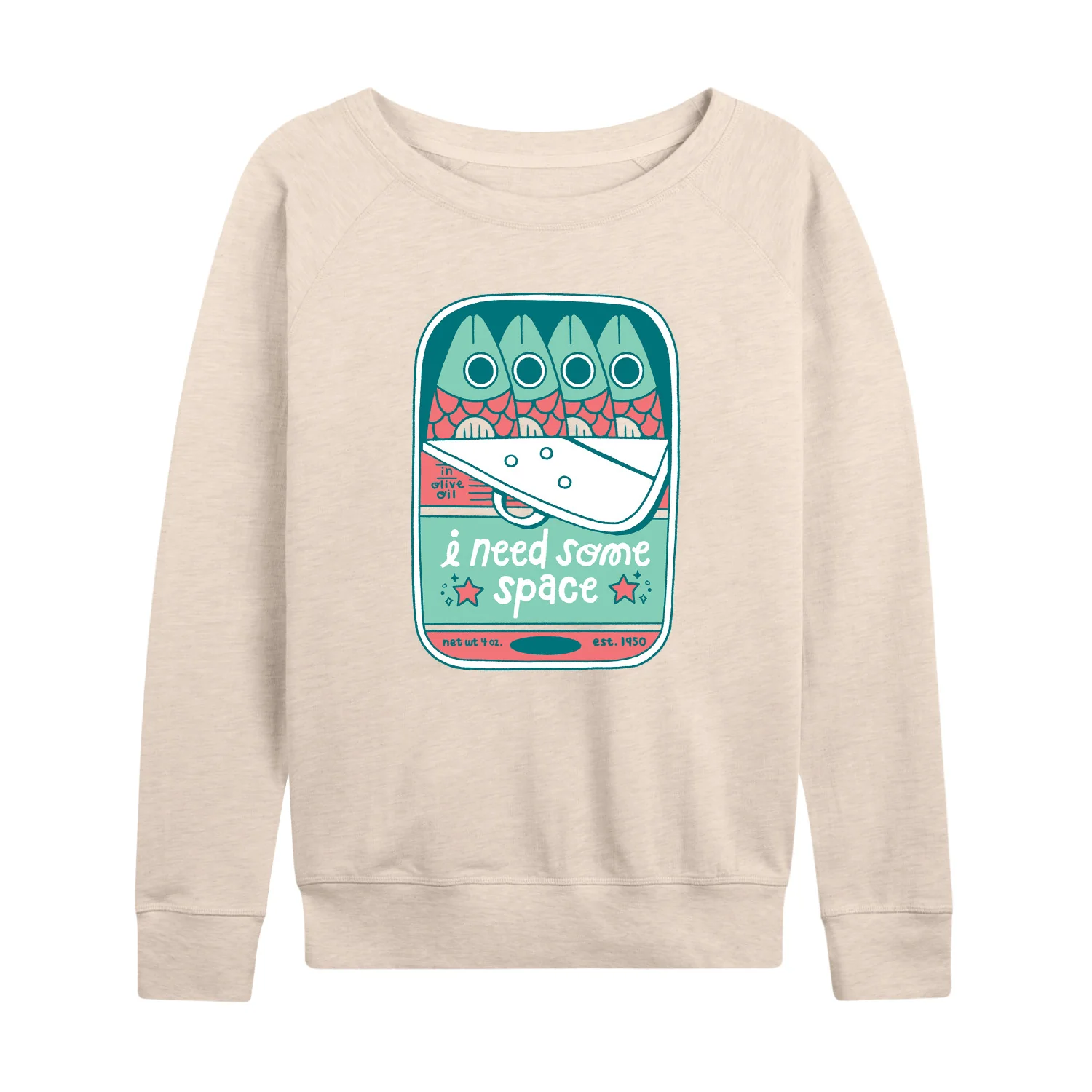 Instant Message - Need Space Tin Fish - Women's French Terry Long Sleeve Shirt
