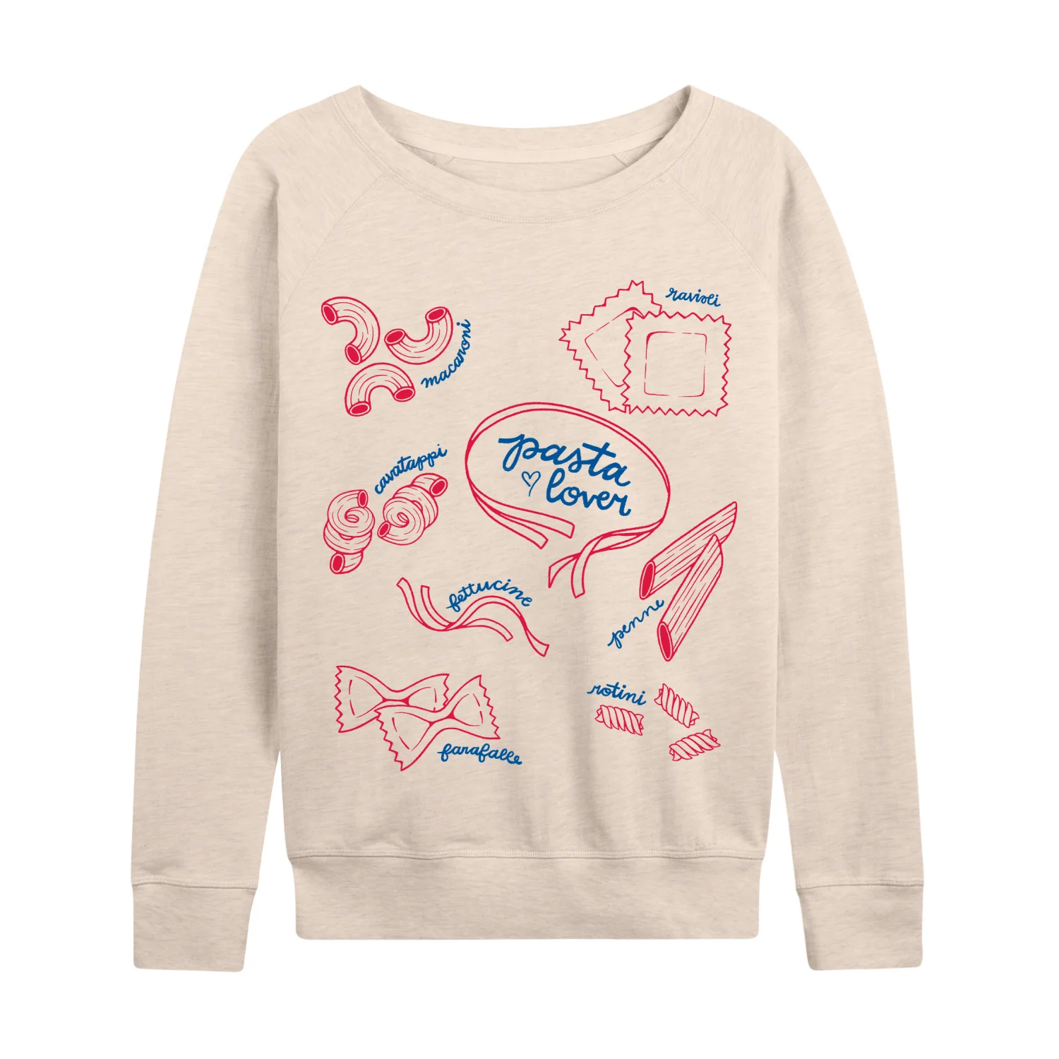 Instant Message - Pasta Lover Oversized - Women's French Terry Long Sleeve Shirt