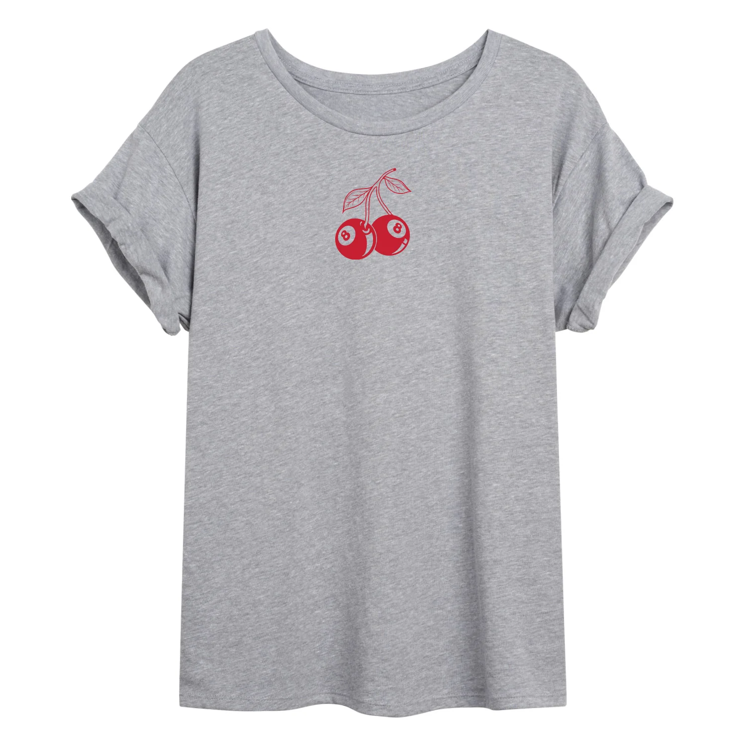 Instant Message - 8 Ball Cherries - Juniors Oversized Graphic T-Shirt