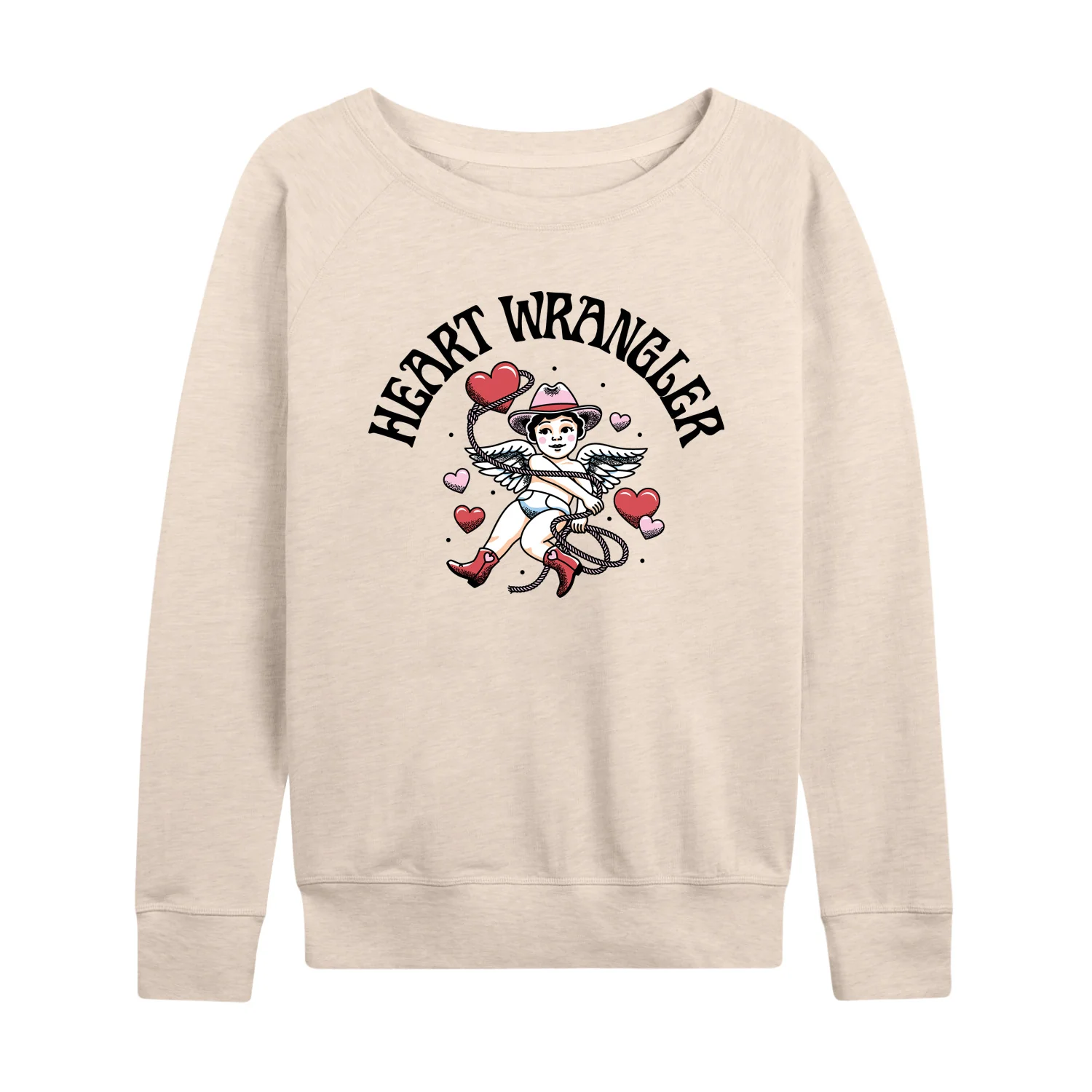 Instant Message - Heart Wrangler - Women's French Terry Long Sleeve PulLove U Forever & Alwaysr