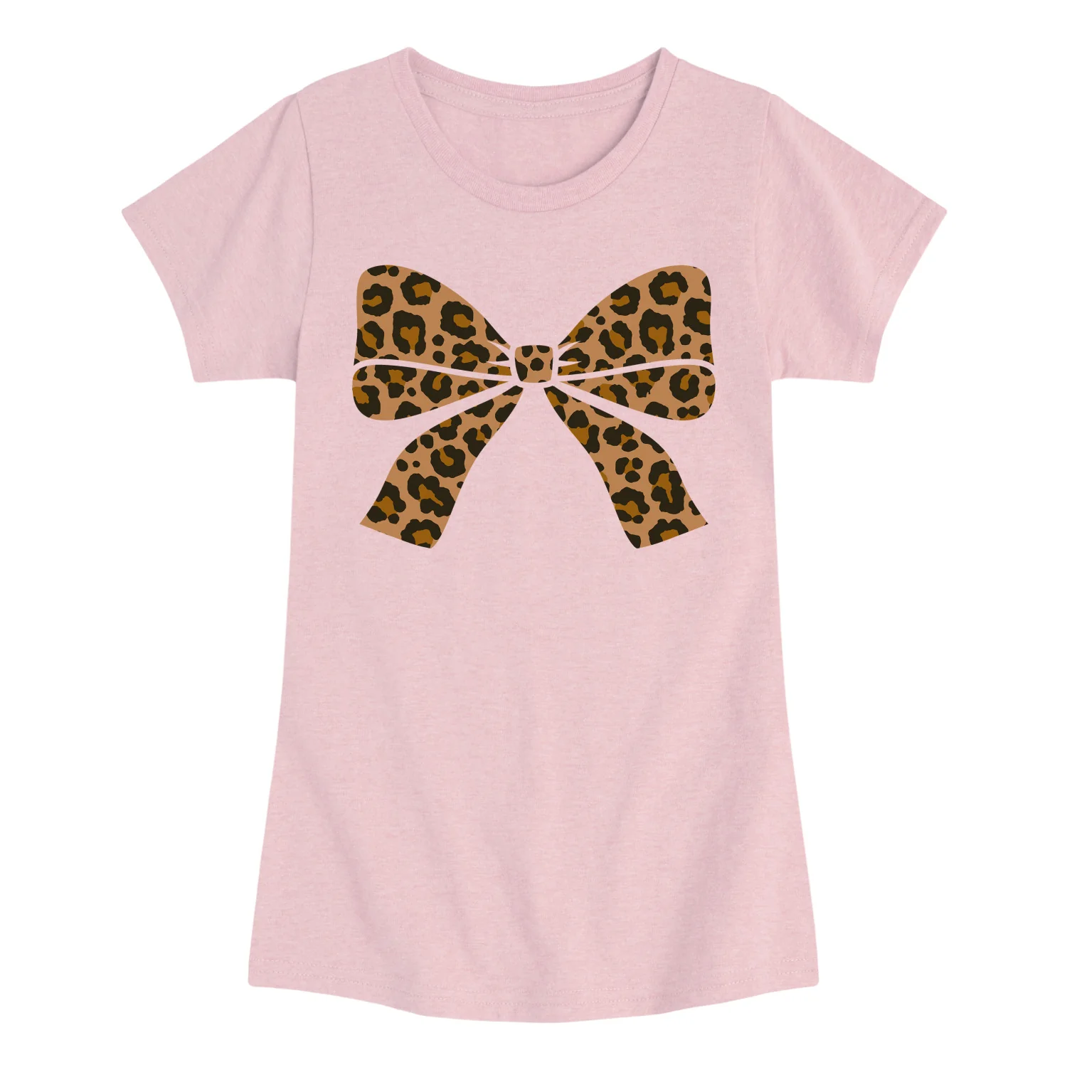 Instant Message - Leopard Print Bow - Youth Girls Fitted Short Sleeve T-Shirt - Image 6