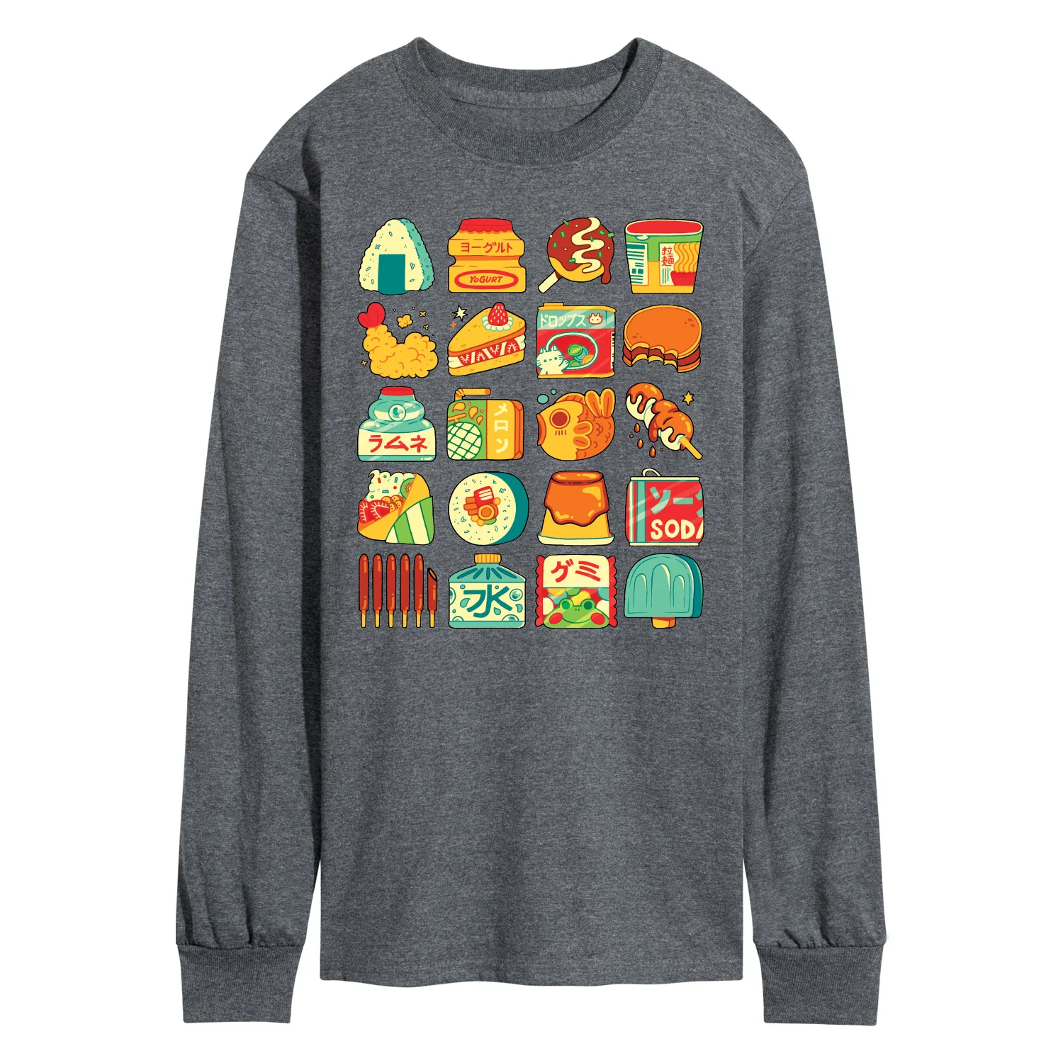 Instant Message - Japanese Snacks - Men's Long Sleeve Graphic T-Shirt - Image 2