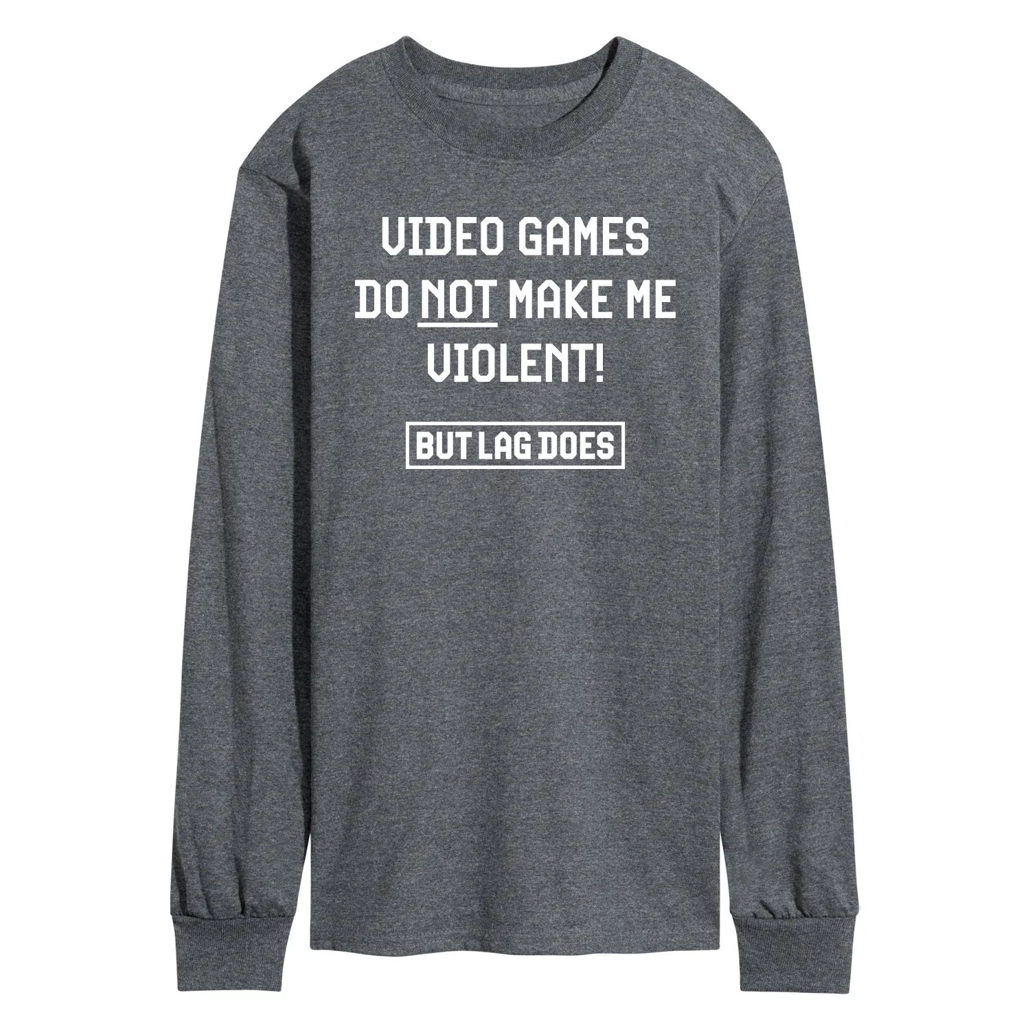 Instant Message - Video Games Not Violent - Men's Long Sleeve Graphic T-Shirt - Image 3