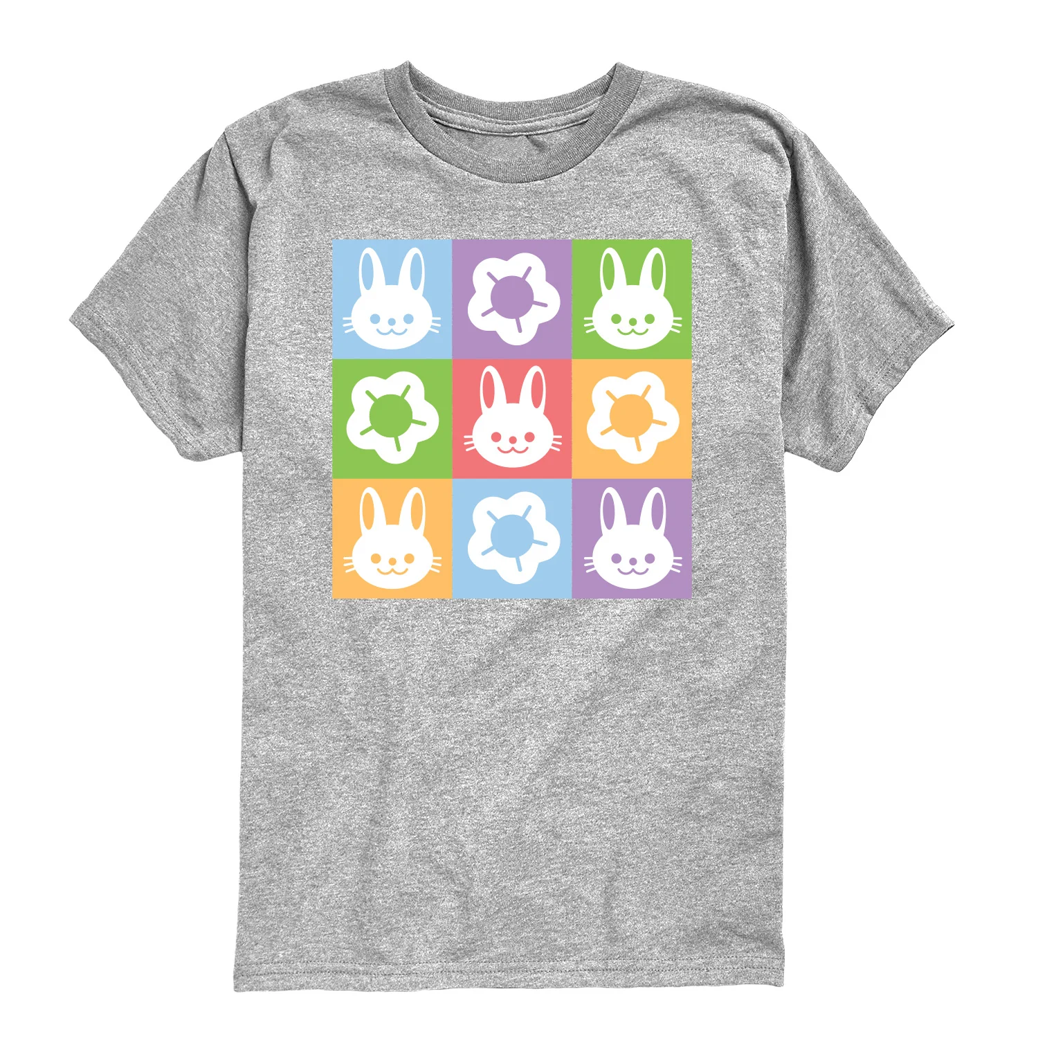Instant Message - Bunny Flower Grid - Youth Boys Short Sleeve Graphic T-Shirt - Image 7