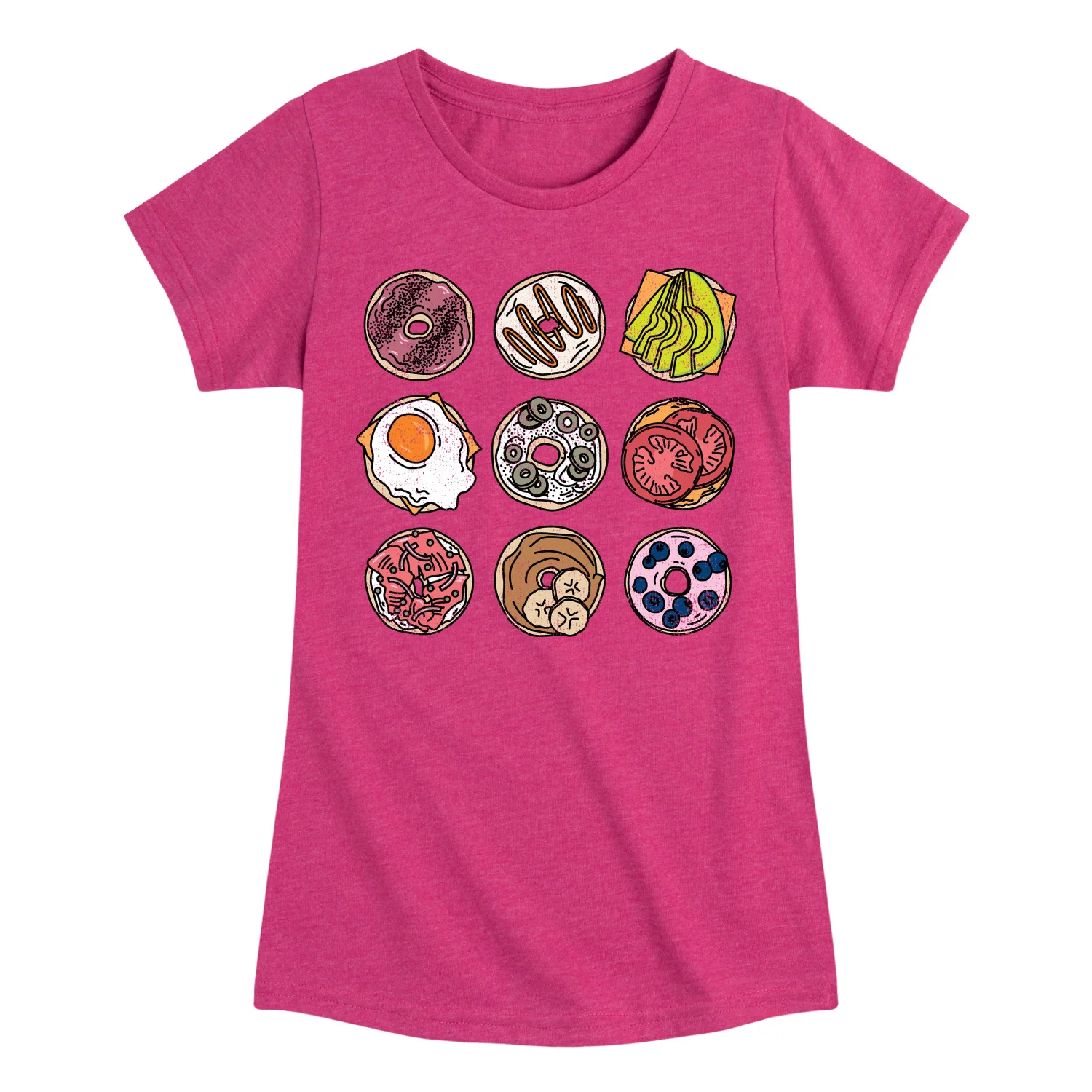 Instant Message - Bagel Grid - Toddler And Youth Girls Fitted Short Sleeve Graphic T-Shirt - Image 4