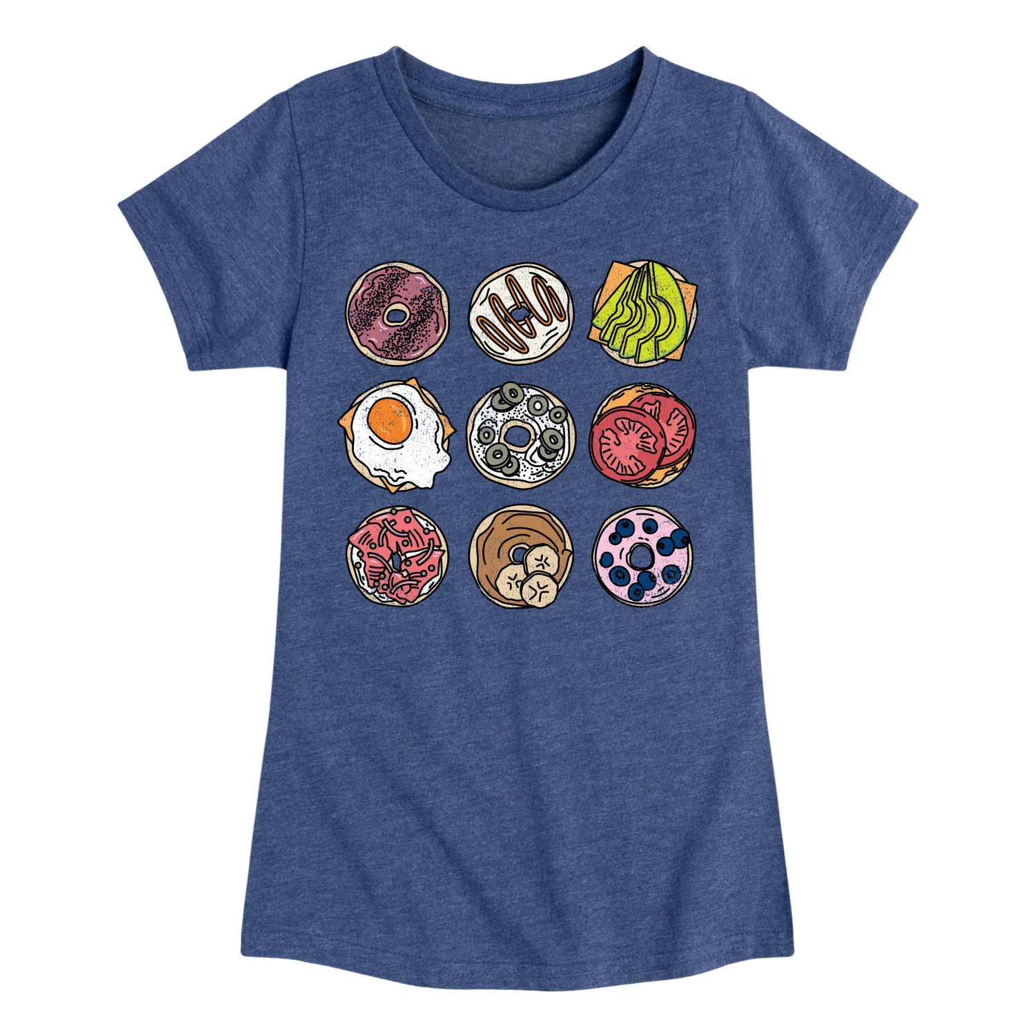 Instant Message - Bagel Grid - Toddler And Youth Girls Fitted Short Sleeve Graphic T-Shirt - Image 5