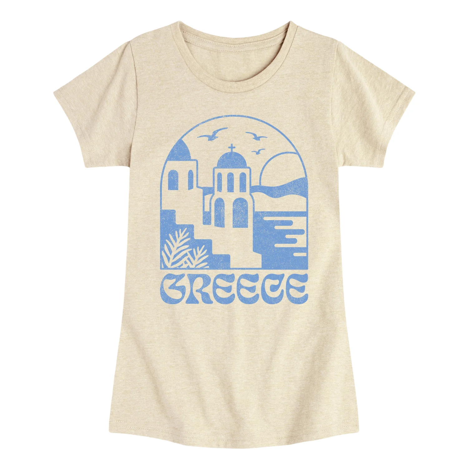 Instant Message - Greece - Youth Girls Fitted Short Sleeve T-Shirt - Image 2