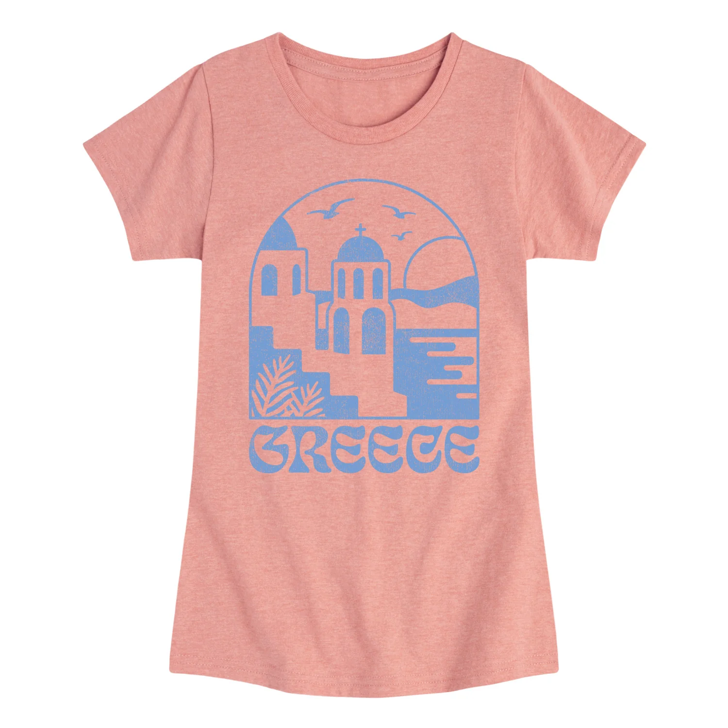 Instant Message - Greece - Youth Girls Fitted Short Sleeve T-Shirt - Image 3