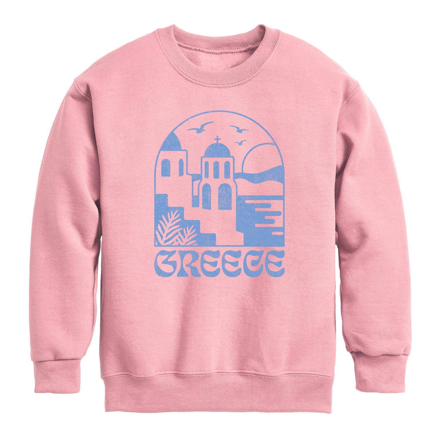 Instant Message - Greece - Youth Boys Crew Fleece Sweatshirt - Image 3