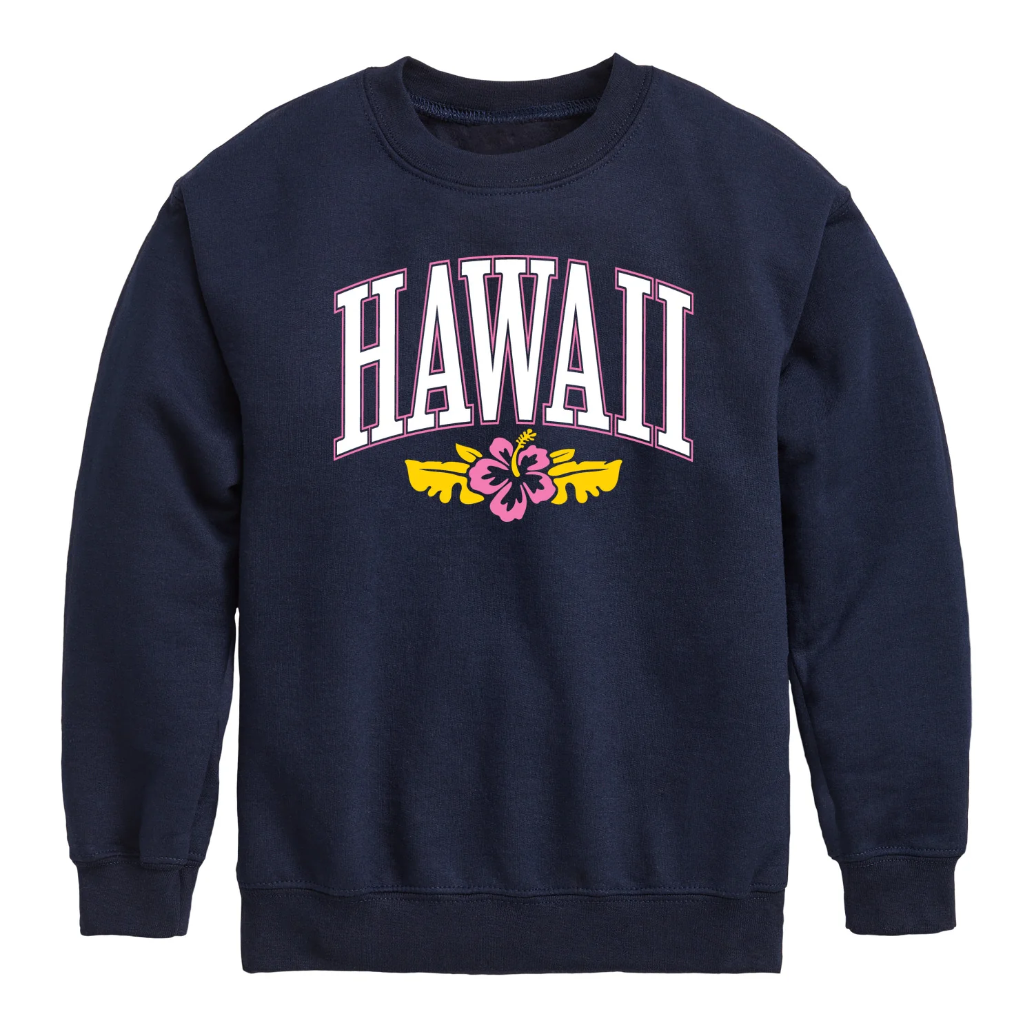 Instant Message - Hawaii Hibiscus - Youth Boys Crew Fleece Sweatshirt - Image 3