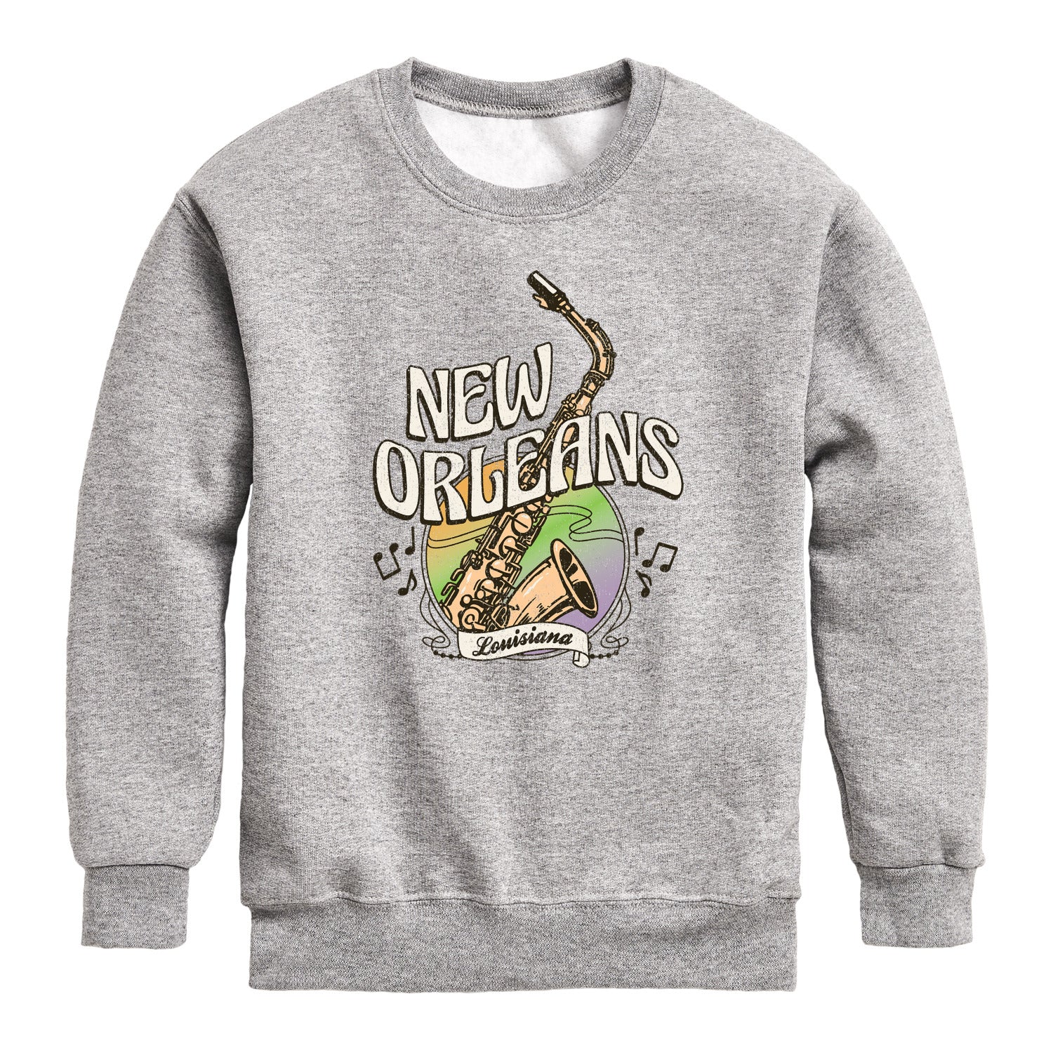 Instant Message - New Orleans - Youth Boys Crew Fleece Sweatshirt - Image 2
