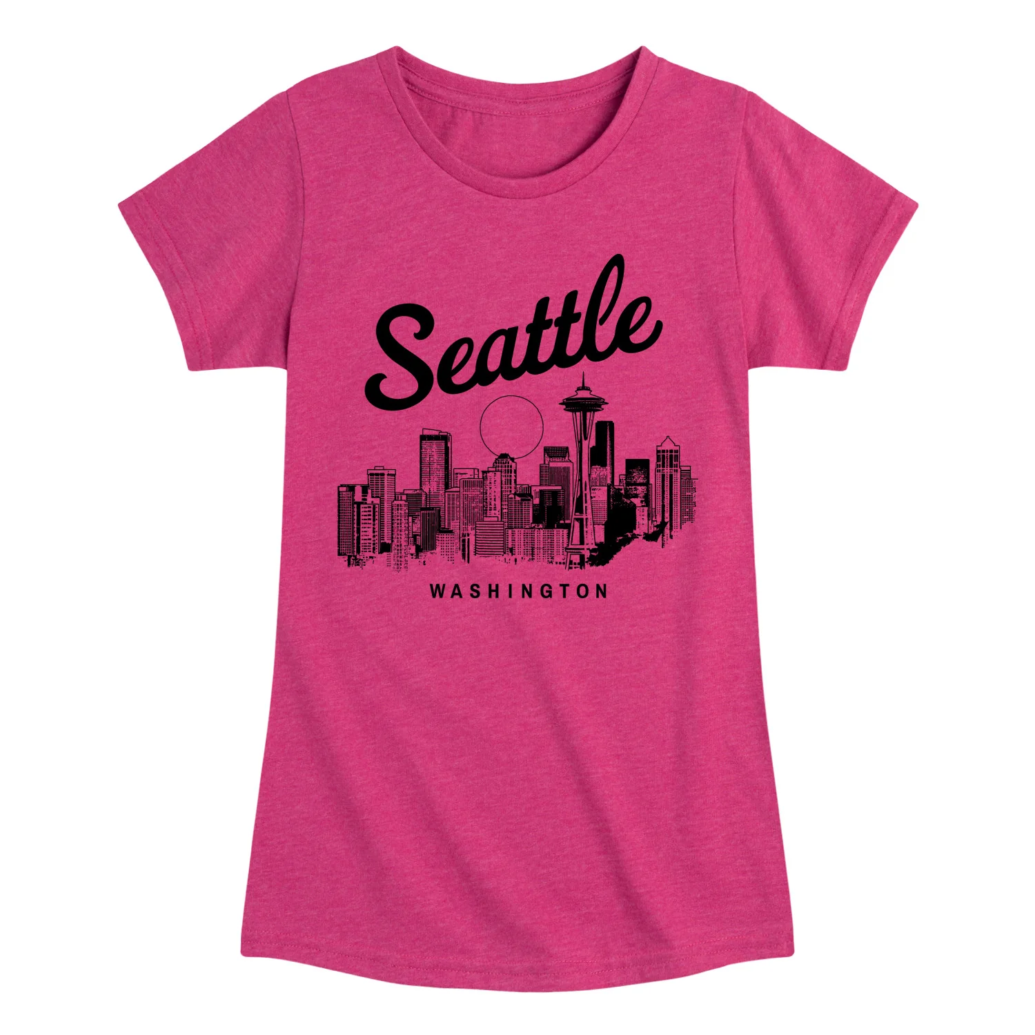 Instant Message - Seattle Washington - Youth Girls Fitted Short Sleeve T-Shirt - Image 3