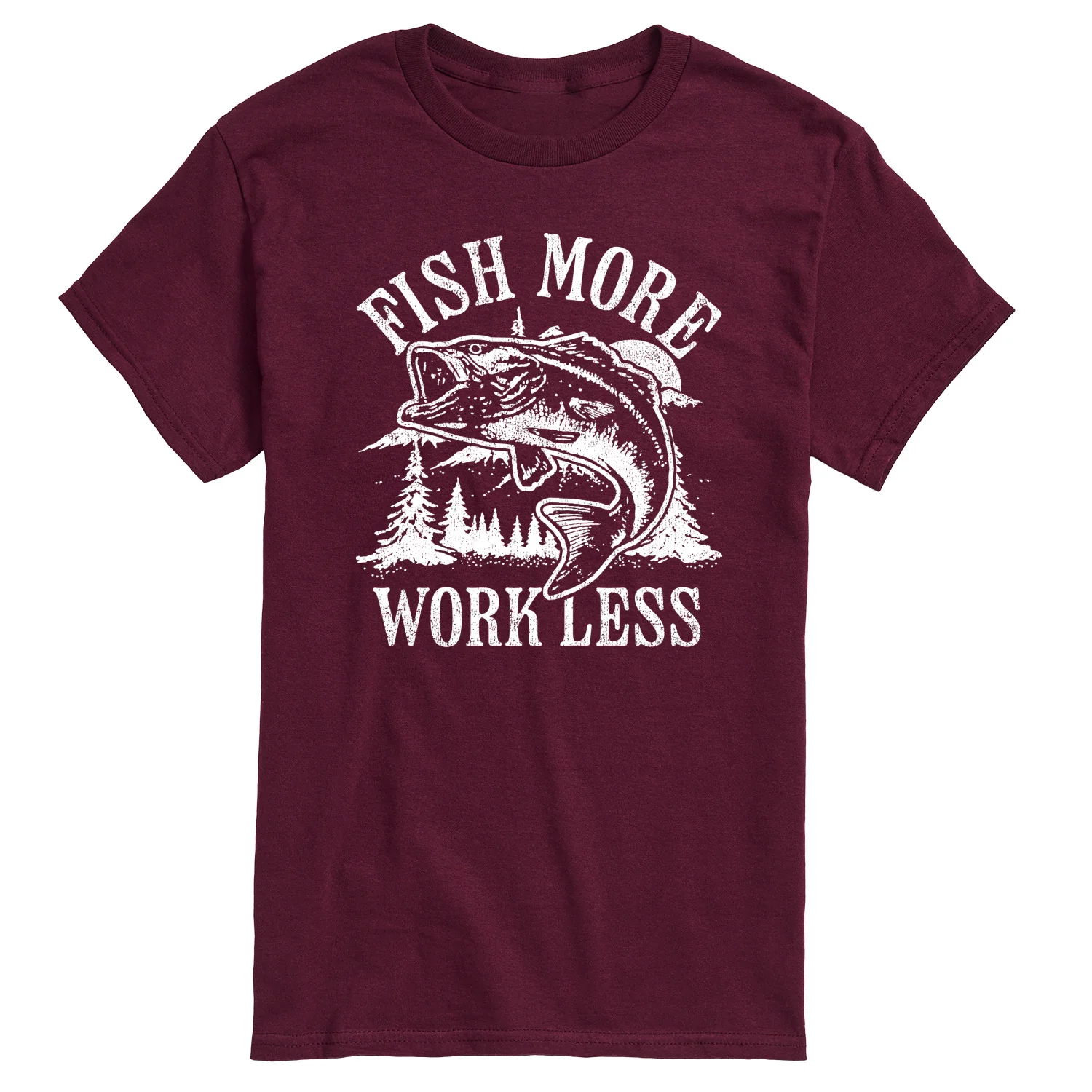 Instant Message - Fish More Work Less - Men's Short Sleeve Graphic T-Shirt - Image 7