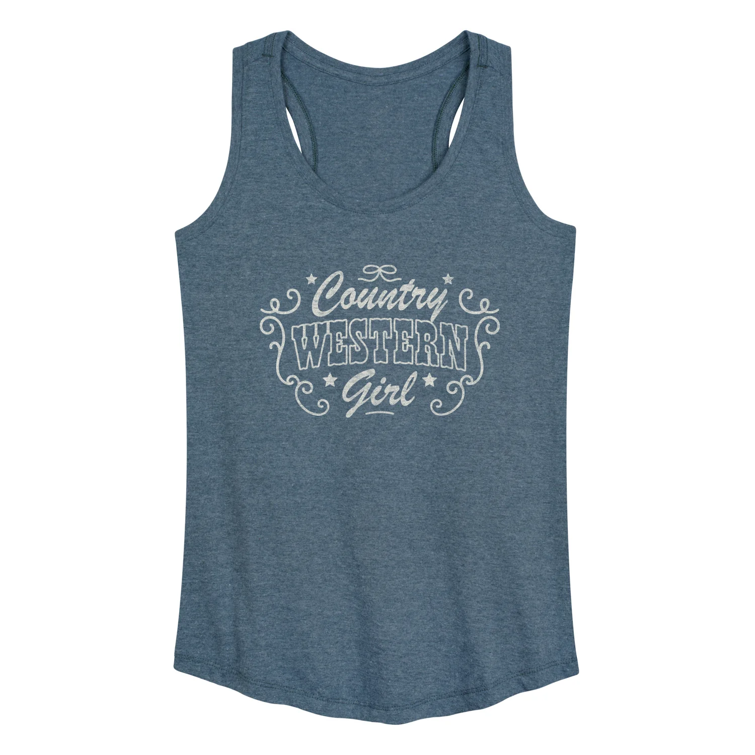Instant Message - Country Western Girl - Women's Racerback Graphic Tank - Image 2