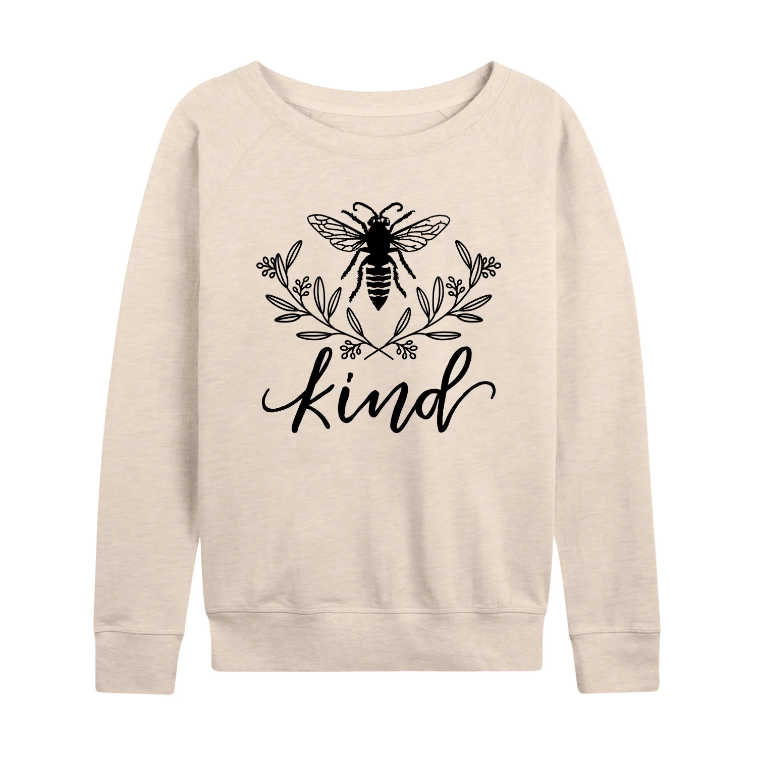 Instant Message - Bee Kind Floral - Women's French Terry Long Sleeve Pullover