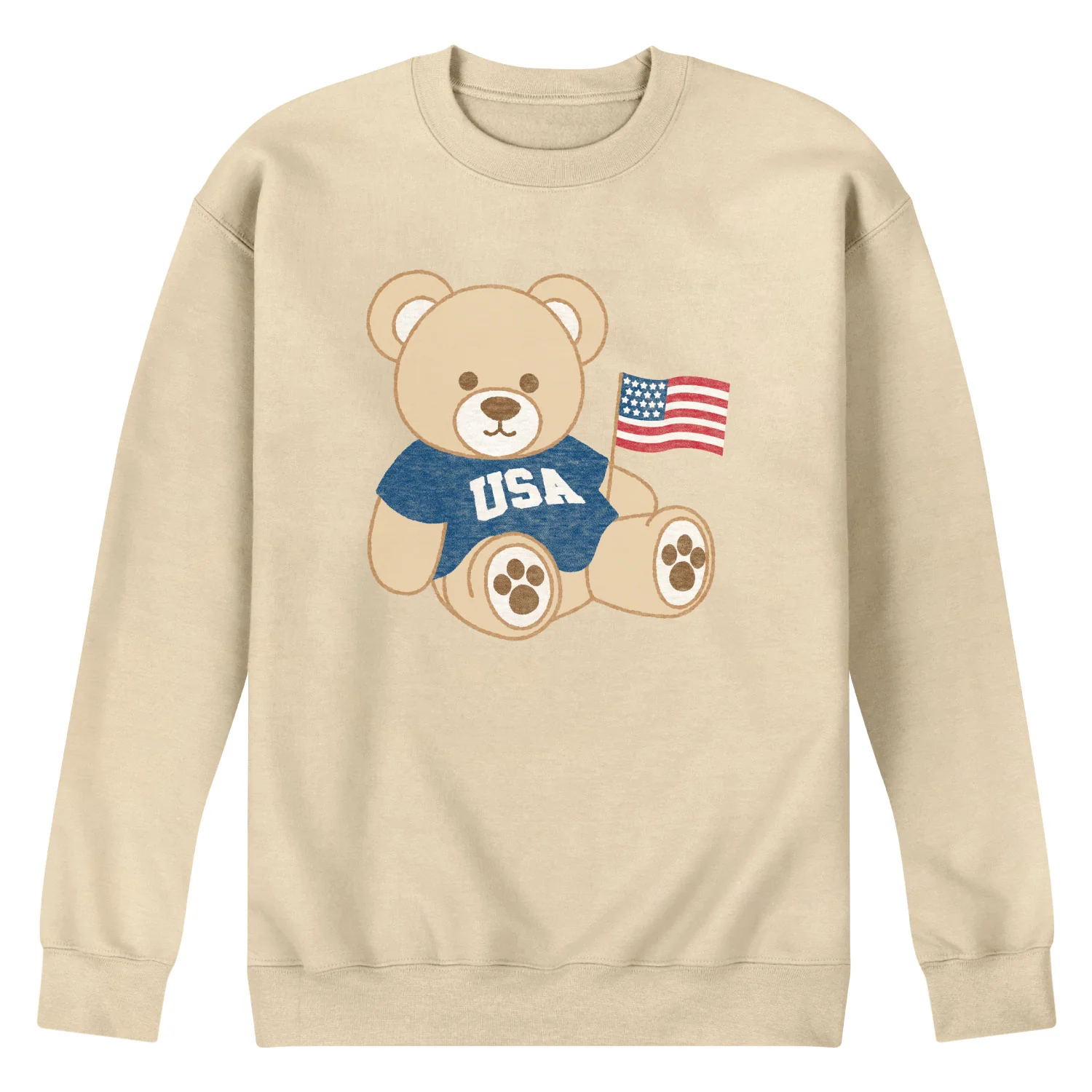 Instant Message - USA Teddy Bear - Men's Crew Fleece Sweatshirt