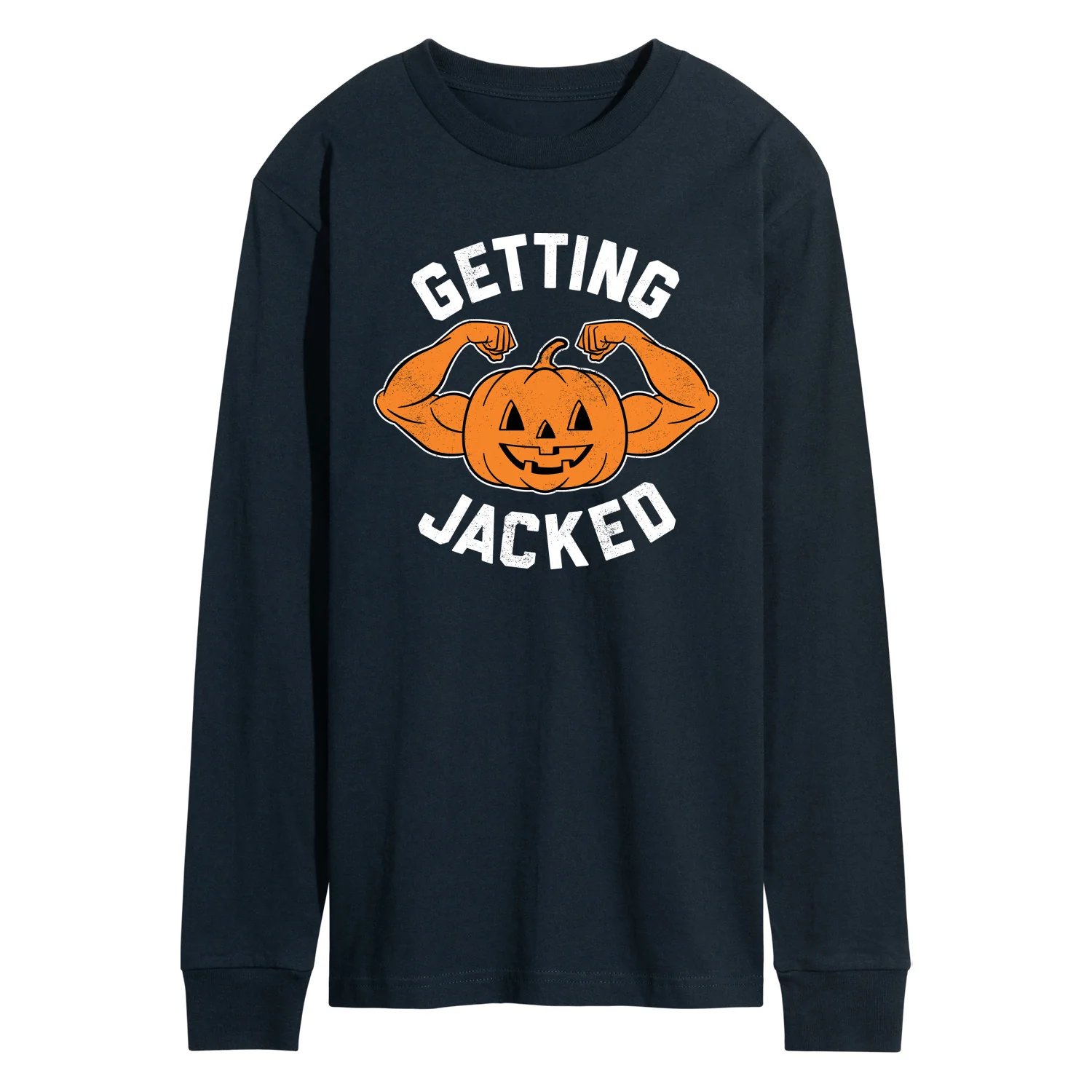 Instant Message - Getting Jacked Pumpkin - Men's Long Sleeve Graphic T-Shirt