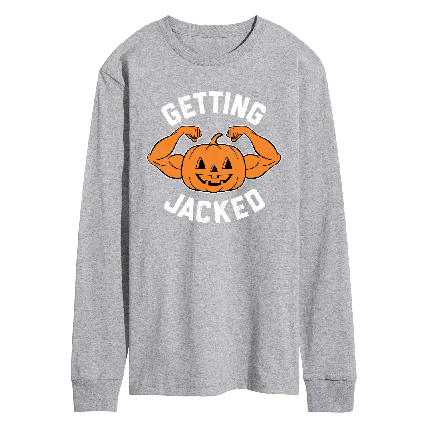 Instant Message - Getting Jacked Pumpkin - Men's Long Sleeve Graphic T-Shirt - Image 2