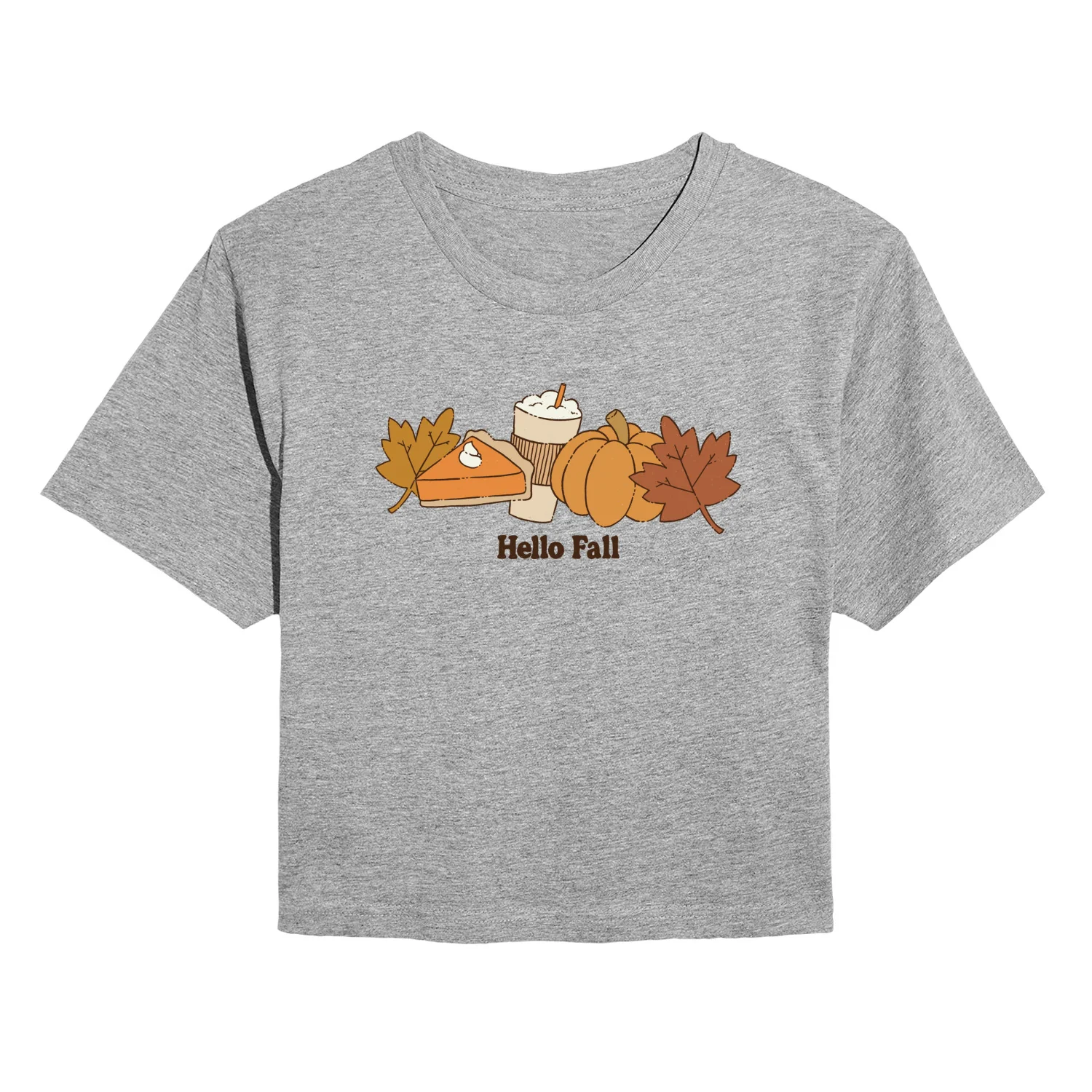 Instant Message - Hello Fall - Juniors Cropped Graphic T-Shirt - Image 2
