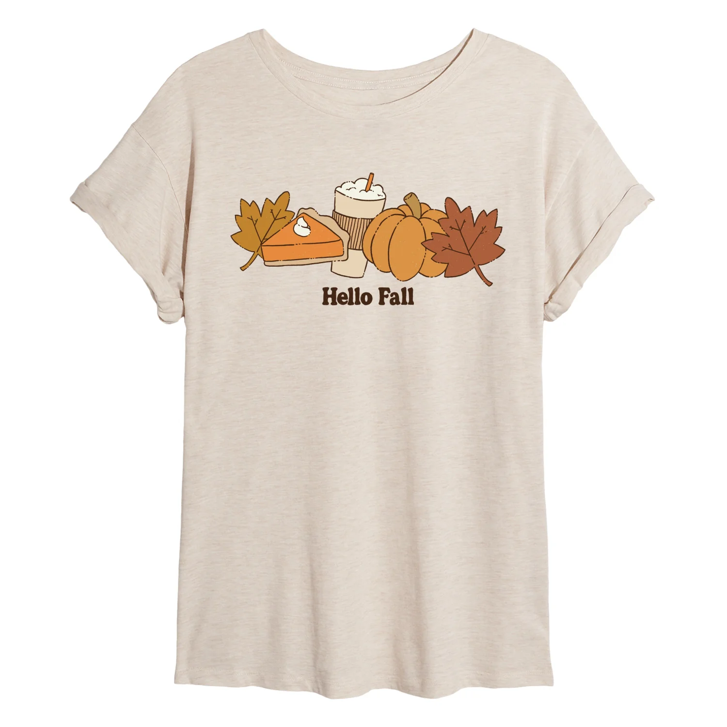 Instant Message - Hello Fall - Women's Oversized Graphic T-Shirt
