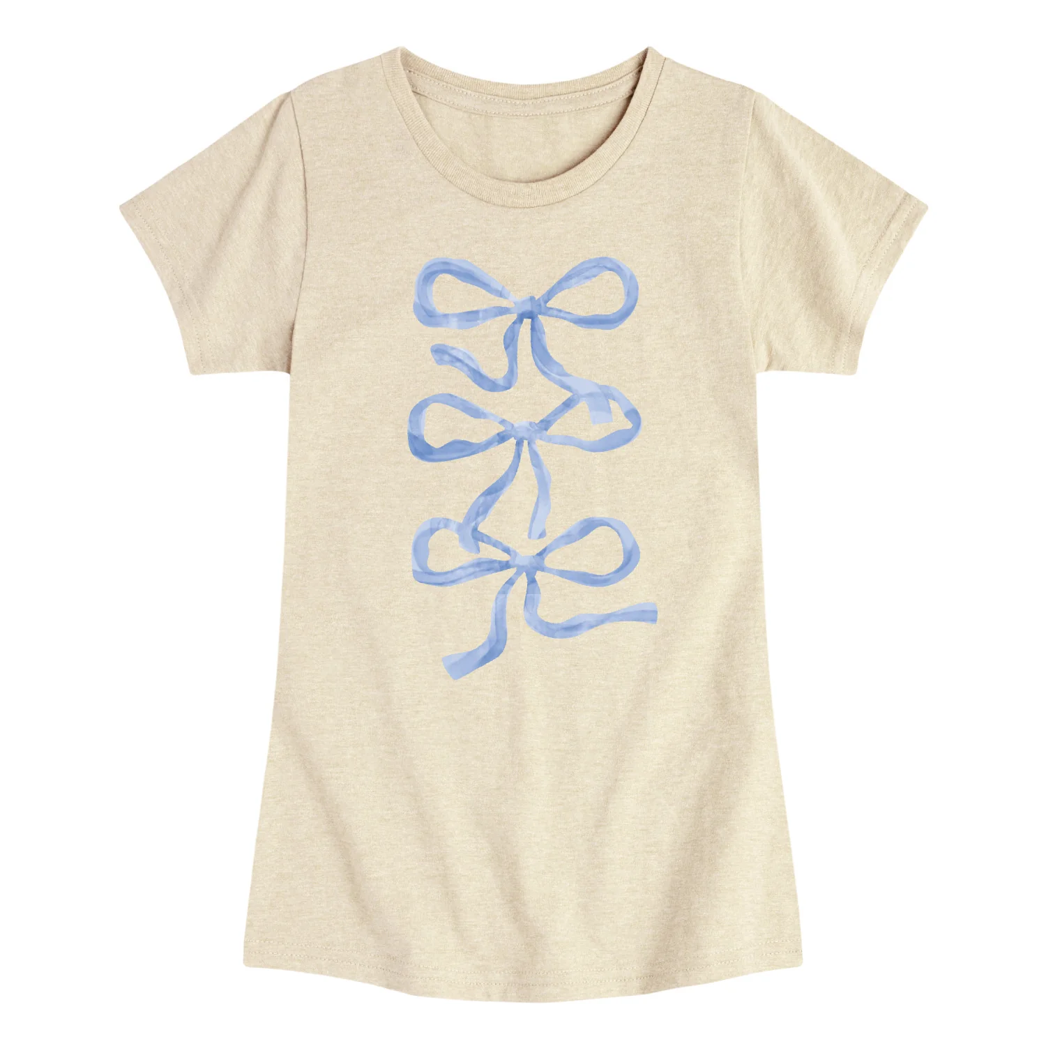 Instant Message - Blue Bows - Youth Girls Fitted Short Sleeve T-Shirt