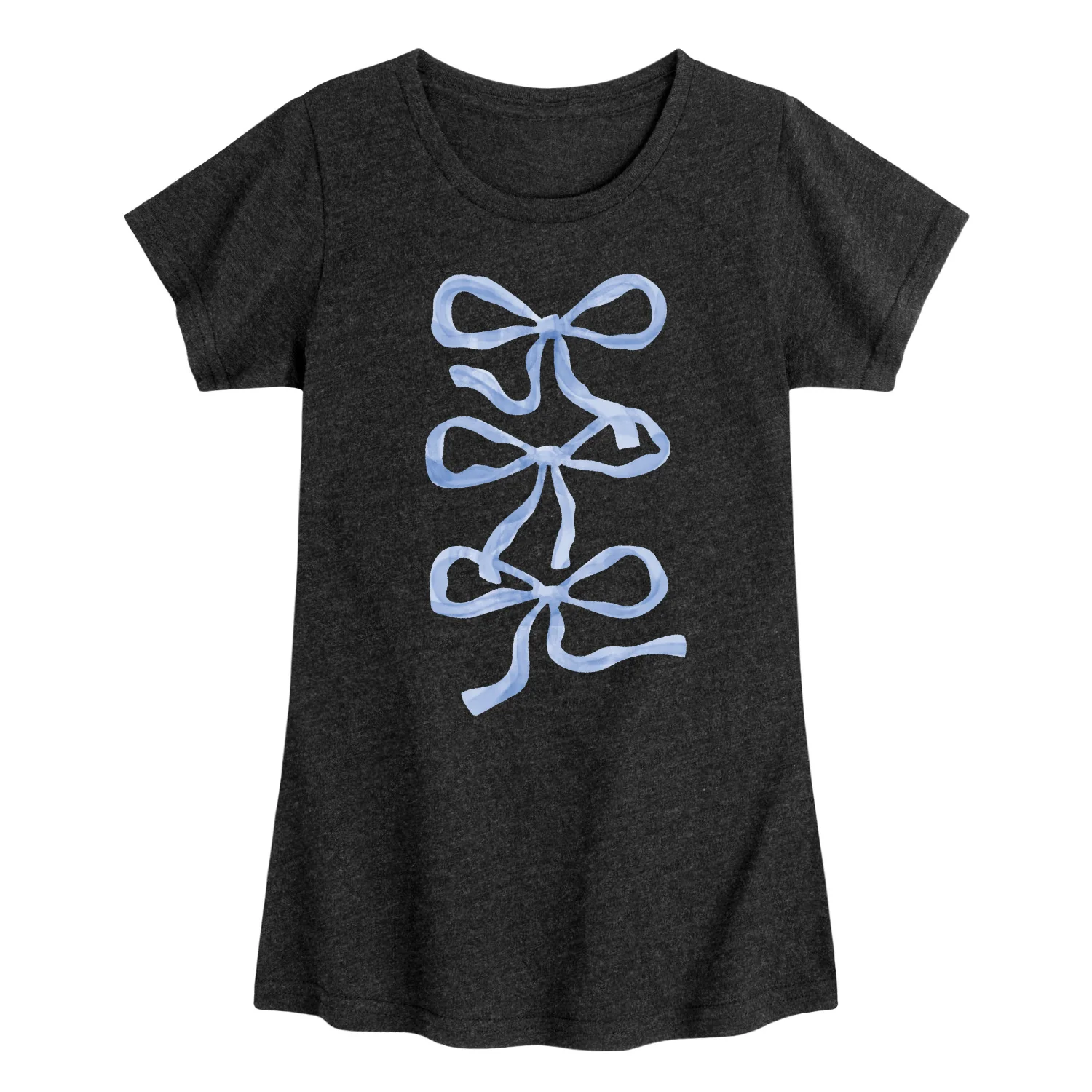 Instant Message - Blue Bows - Youth Girls Fitted Short Sleeve T-Shirt - Image 3
