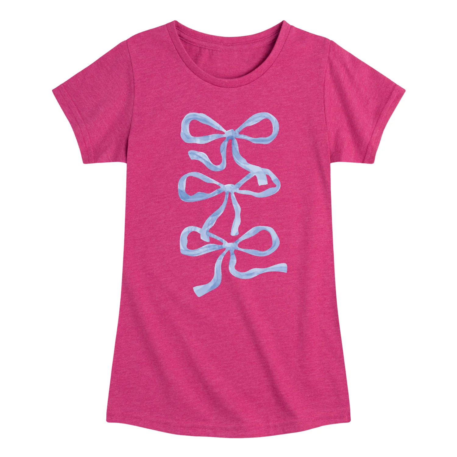 Instant Message - Blue Bows - Youth Girls Fitted Short Sleeve T-Shirt - Image 4