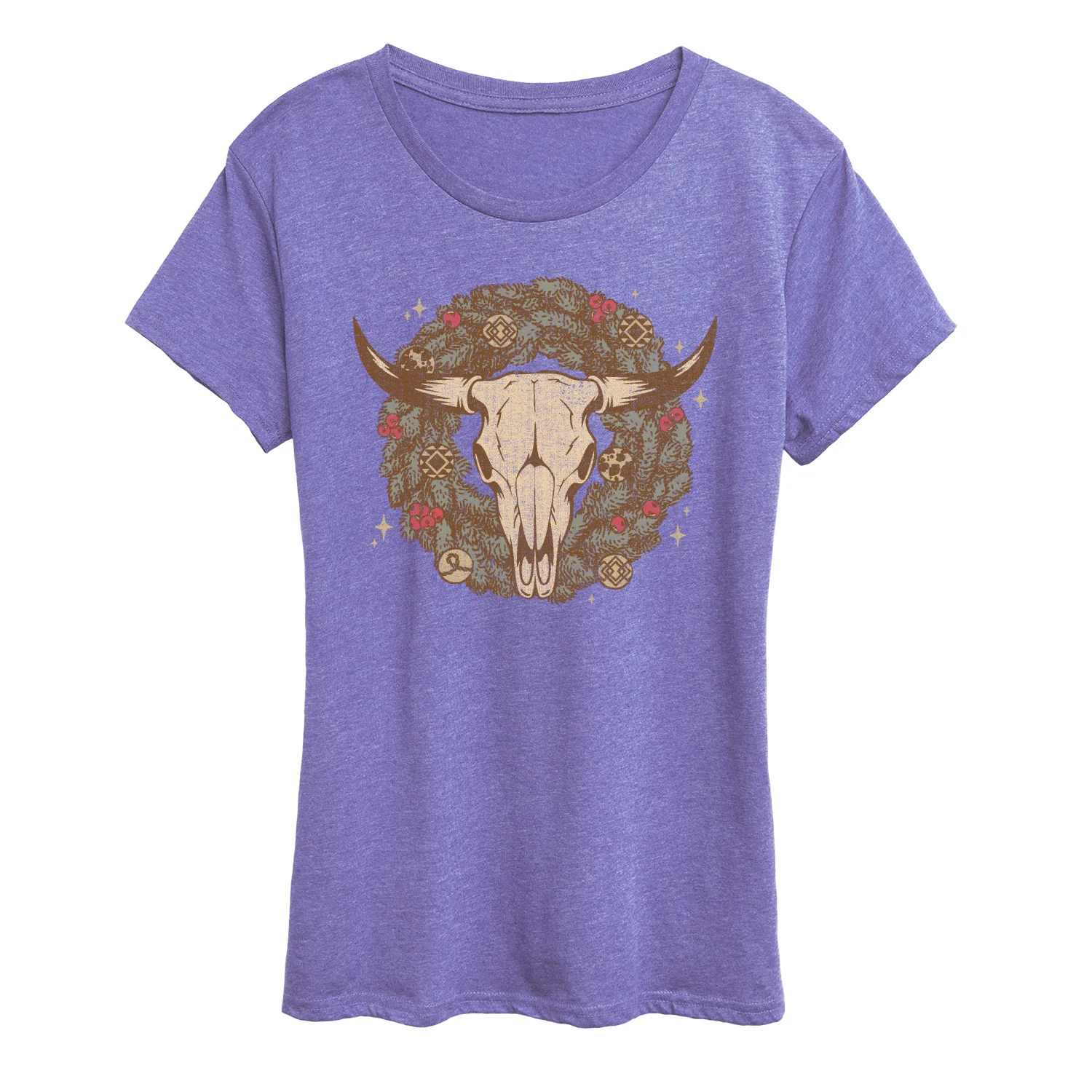 Instant Message - Cow Skull Wreath - Women's Short Sleeve Graphic T-Shirt - Image 6