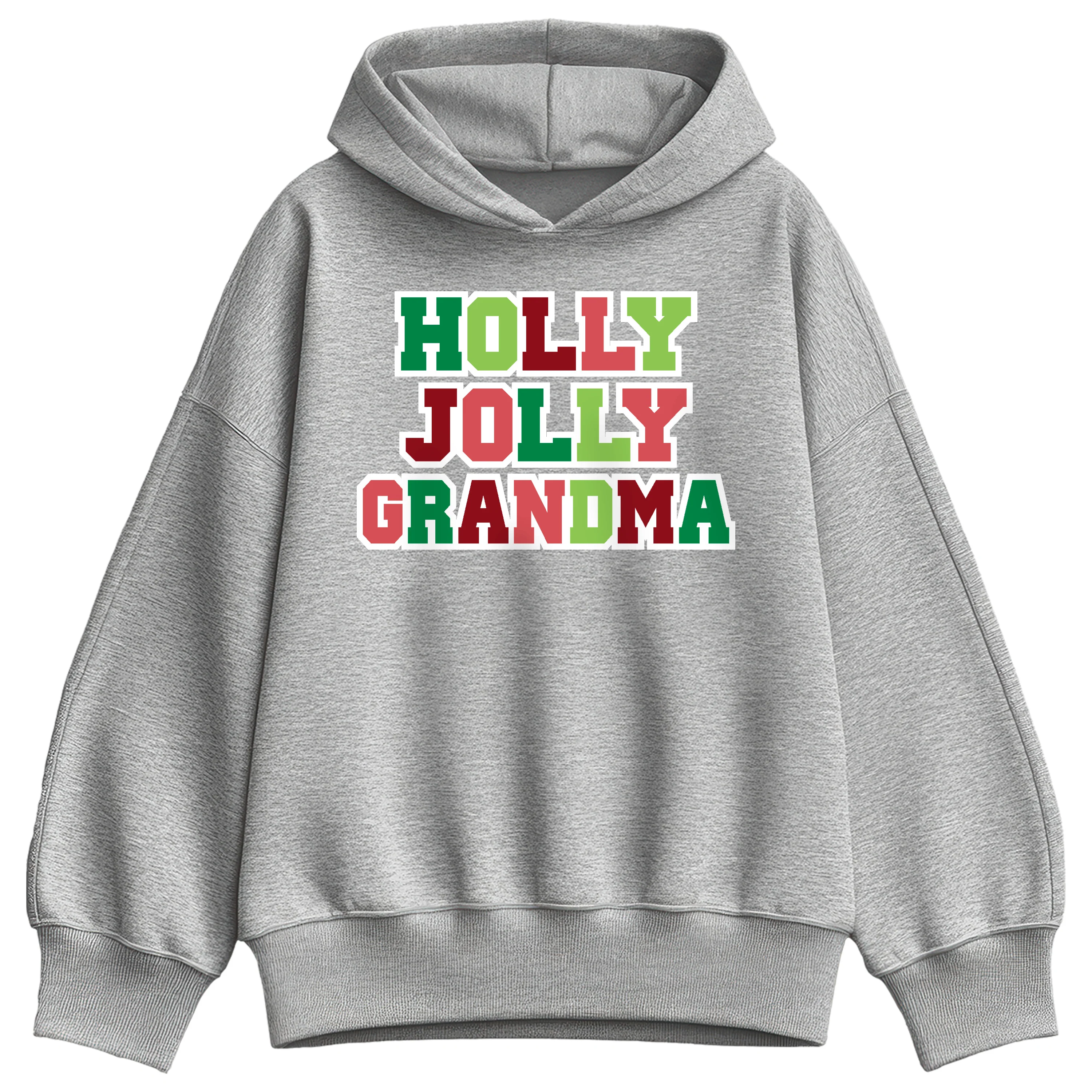 Instant Message - Holly Jolly Grandma - Ladies Oversized Fleece Hoodie Sweatshirt