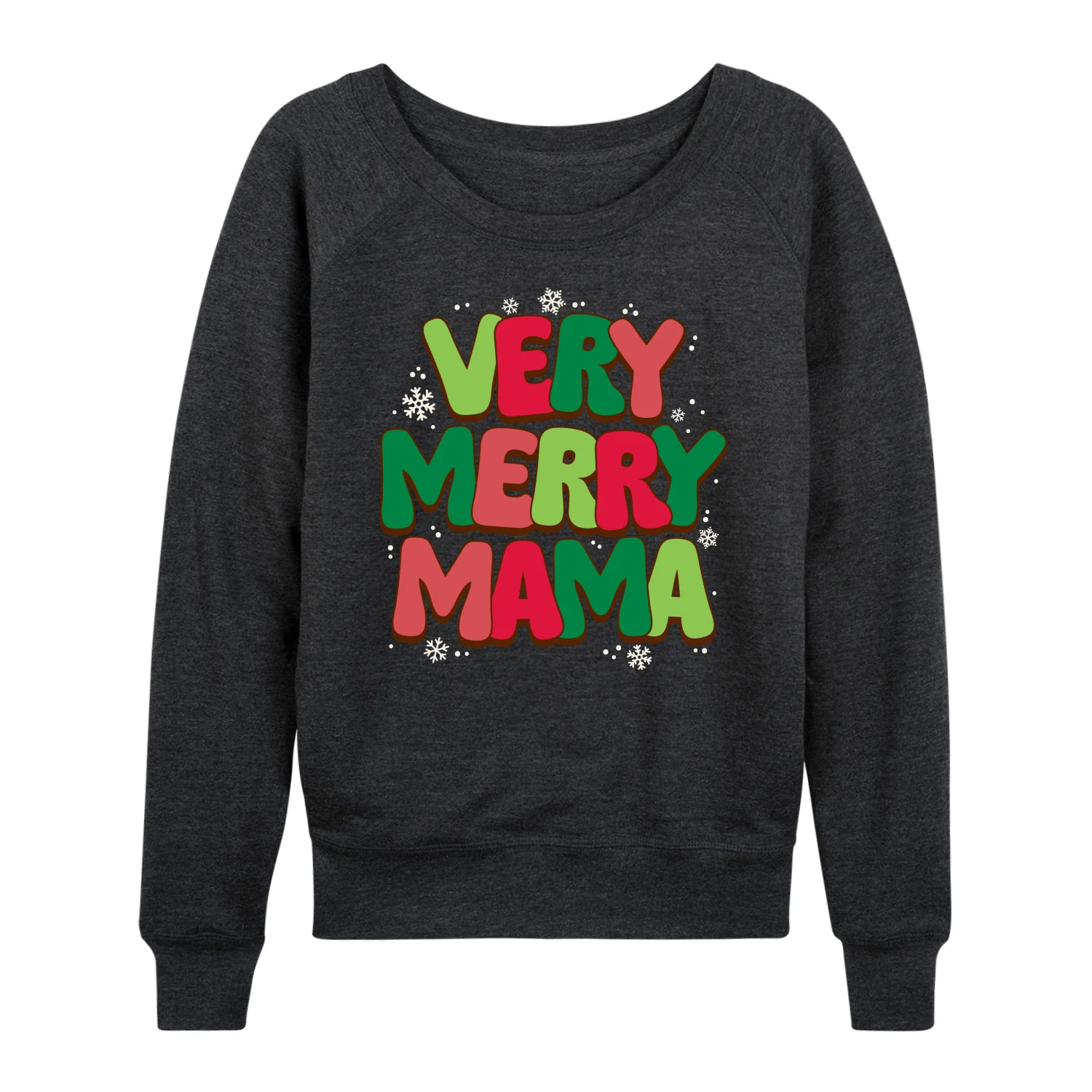 Instant Message - Very Merry Mama - Women's French Terry Long Sleeve Pullover